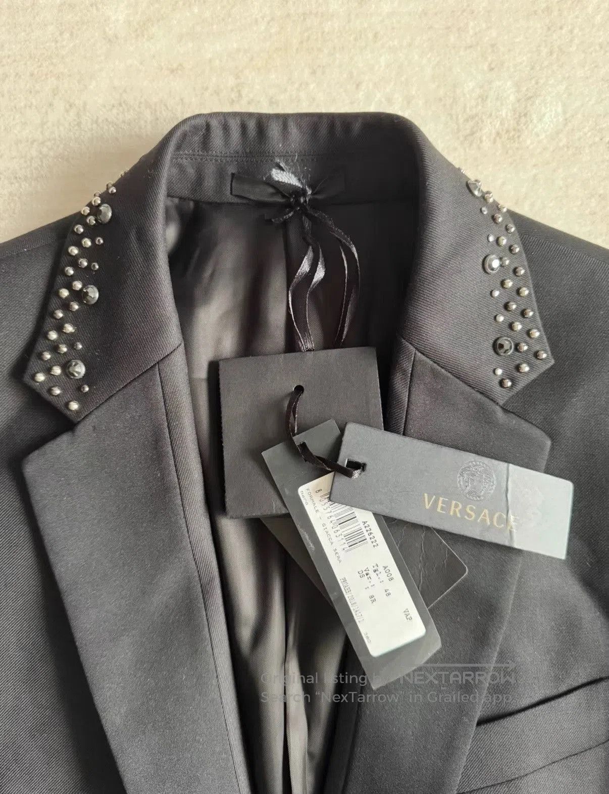 Versace Black Studded Collar Blazer - Size M. Size US M / EU 48-50 / 2 - 4 Thumbnail