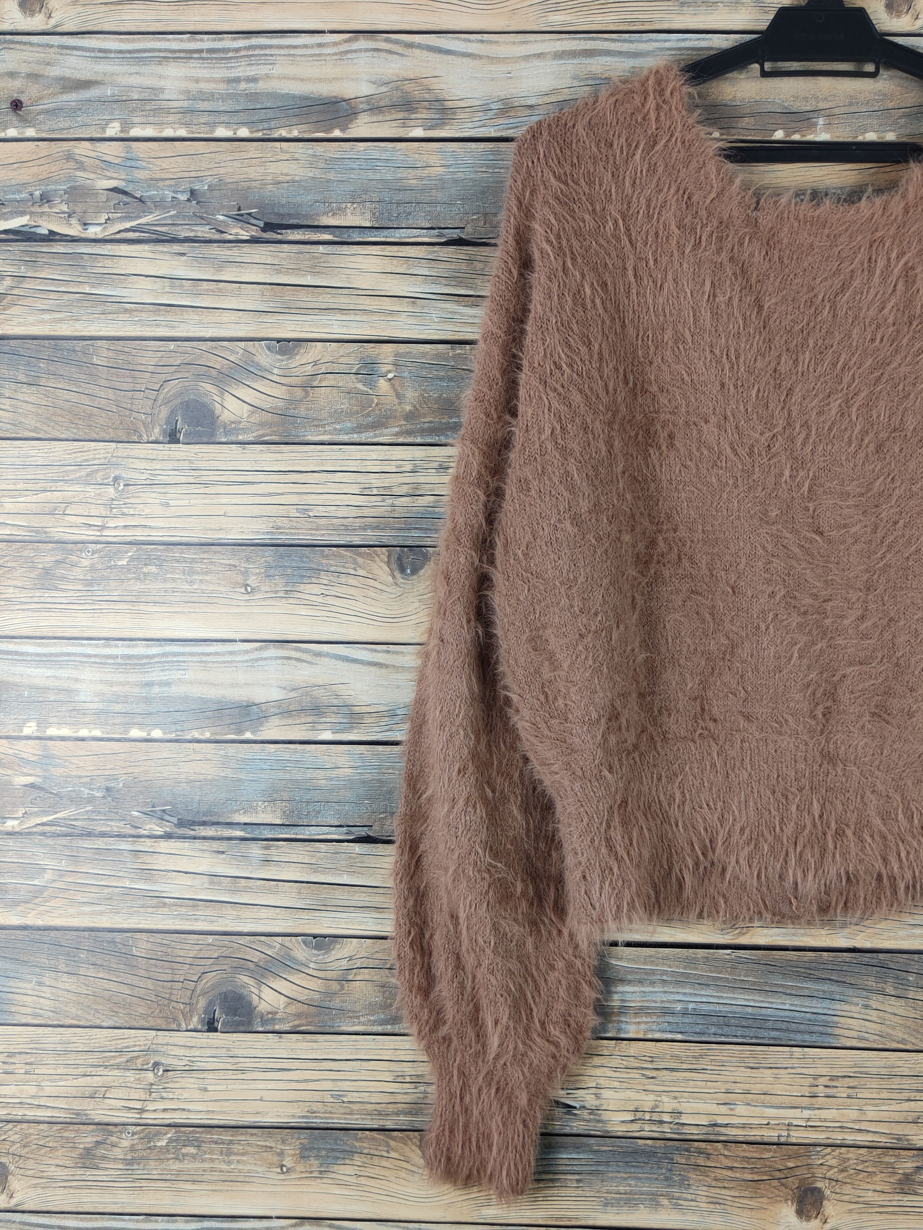 Homespun Knitwear Nice Claup Brown Shag Shaggy Fur Mohair Knitwear #W1645 Size US M / EU 48-50 / 2 - 8 Thumbnail