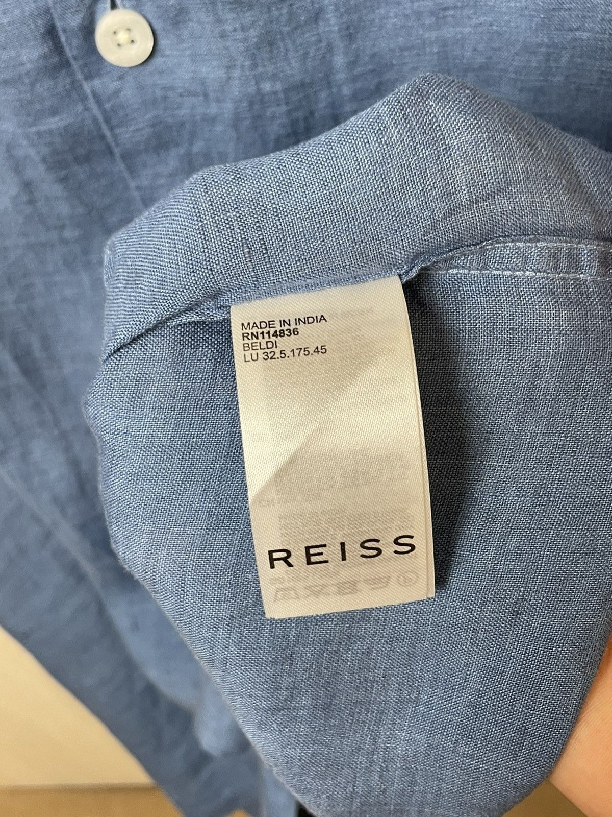 Reiss Mens Reiss shirts button up cotton linen luxury size M Size US M / EU 48-50 / 2 - 5 Thumbnail
