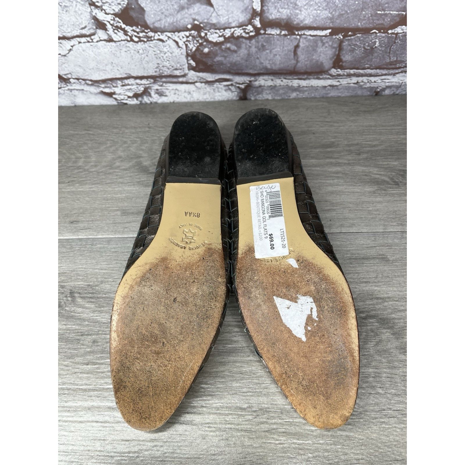 Santoni Rangoni Firenze Pewter Silver Leather Woven Weaves Flats Wom Size US 8.5 / IT 38.5 - 18 Thumbnail