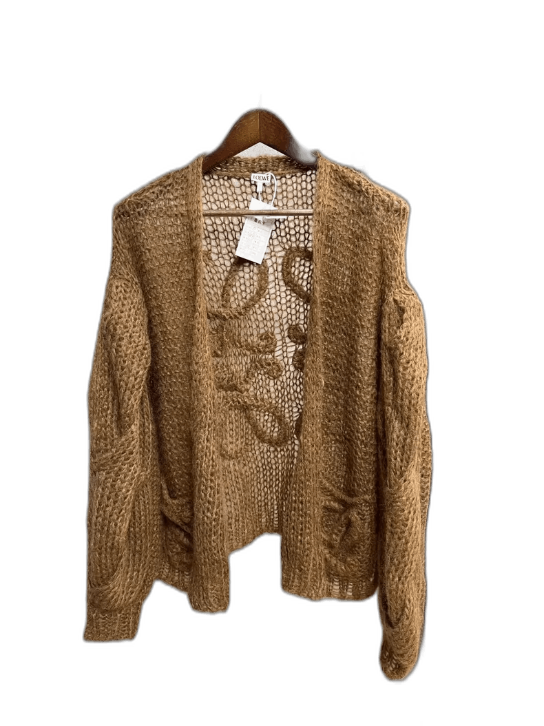 Loewe Loewe Openwork Knitted Cardigan in Brown-yf Size US M / EU 48-50 / 2 - 1 Thumbnail