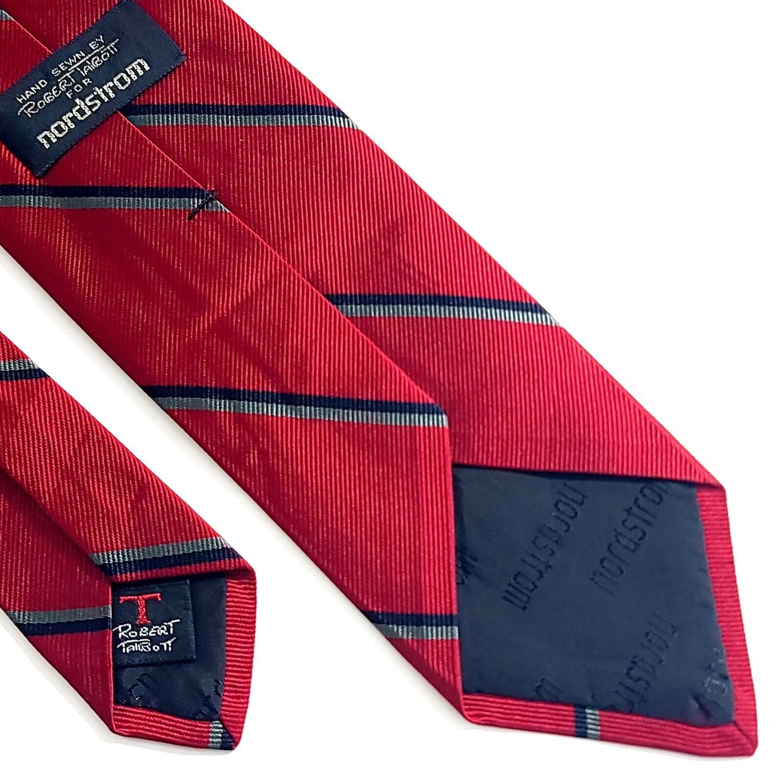 Robert Talbott Robert Talbott Hand Sewn Nordstrom Red Black Gray Striped Wo Size ONE SIZE - 7 Thumbnail