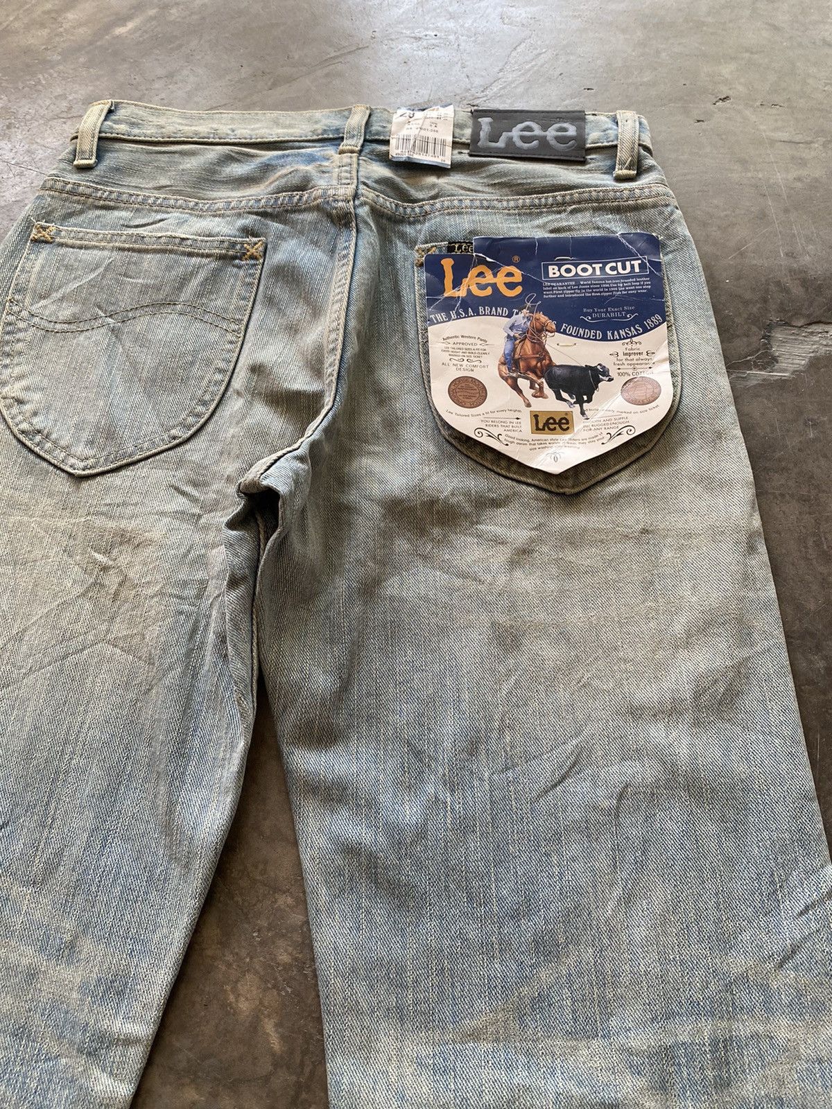 Lee × Vintage Flare Jeans Vintage Lee Riders Fade Distressed Boot Cut Size US 28 / EU 44 - 5 Thumbnail
