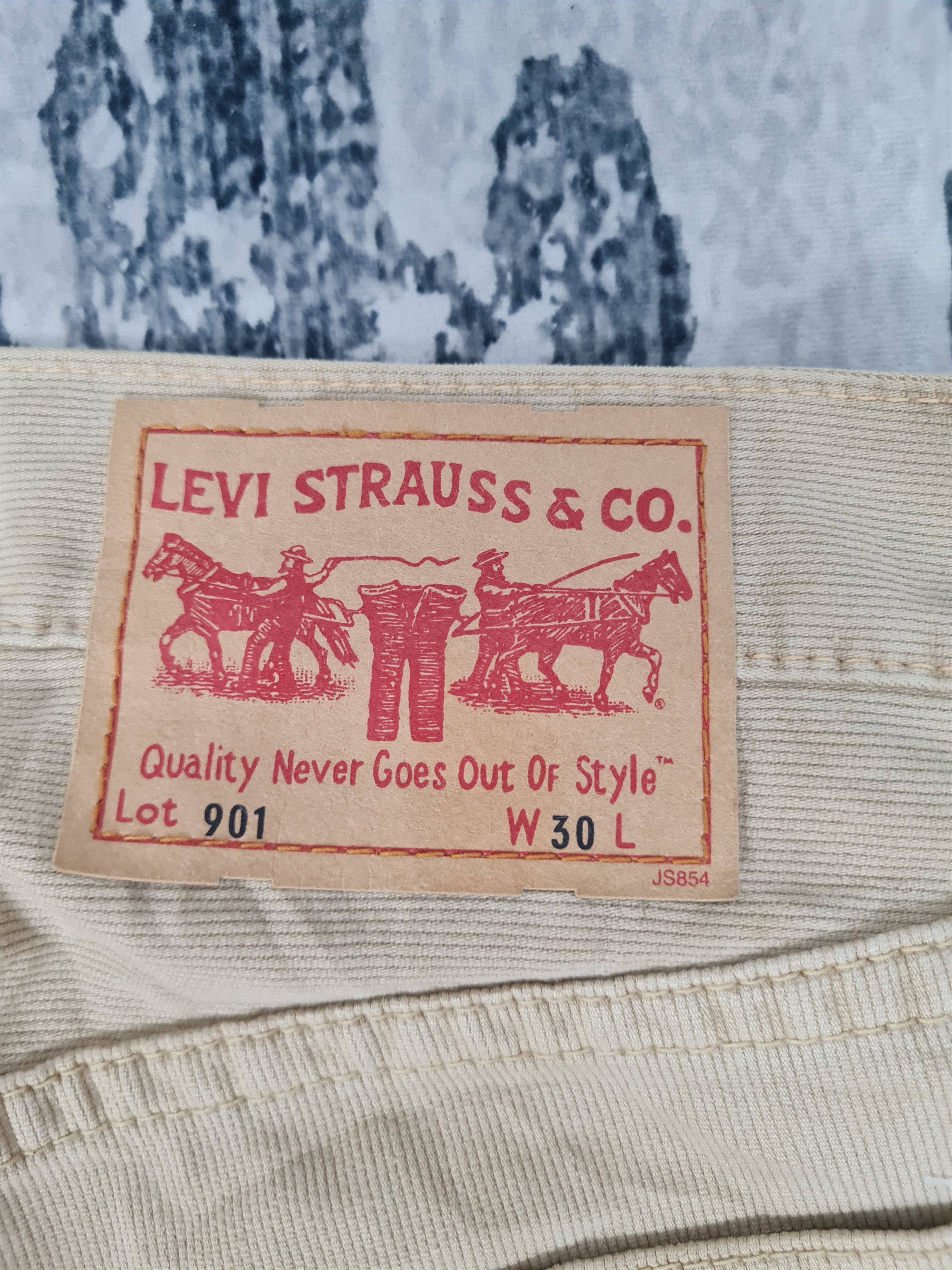 Levi's Vintage Clothing Vtg LEVIS 901 Qudroy Cream Straight Cut L0367 Size 32X33 Size US 32 / EU 48 - 9 Thumbnail