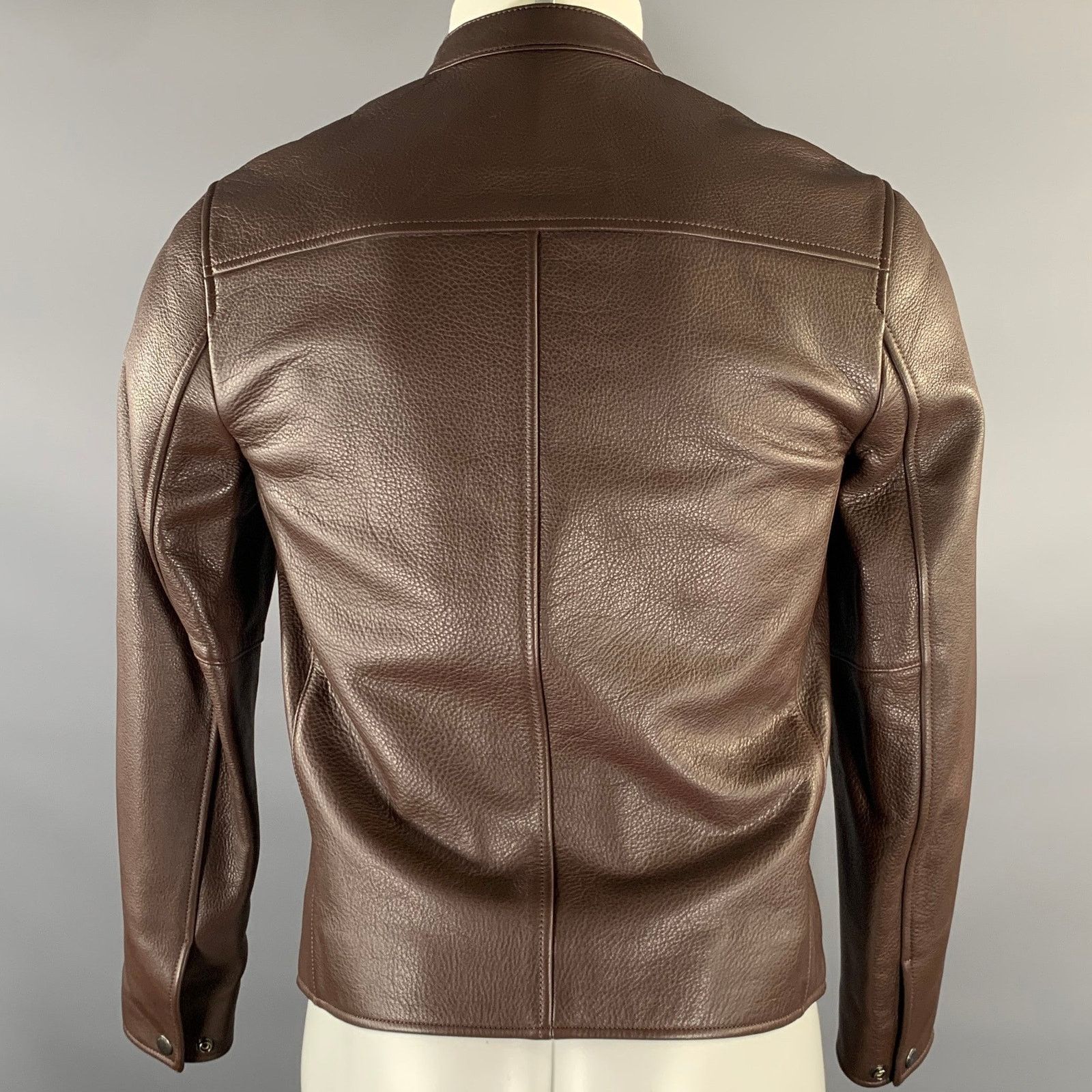 Coach COACH Size XS Brown Leather Moto Racer Jacket Size US XS / EU 42 / 0 - 4 Thumbnail