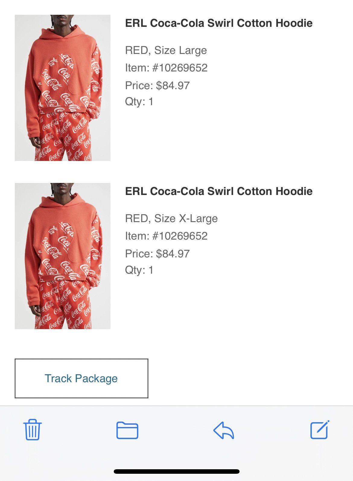 ERL ERL x Coca Cola Swirl Hooded Swearshirt L Size US L / EU 52-54 / 3 - 4 Thumbnail