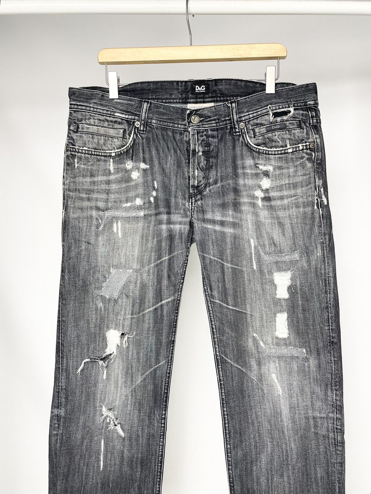 Dolce & Gabbana Dolce & Gabanna Vintage Distressed Faded Black Denim Jeans Size US 36 / EU 52 - 3 Thumbnail