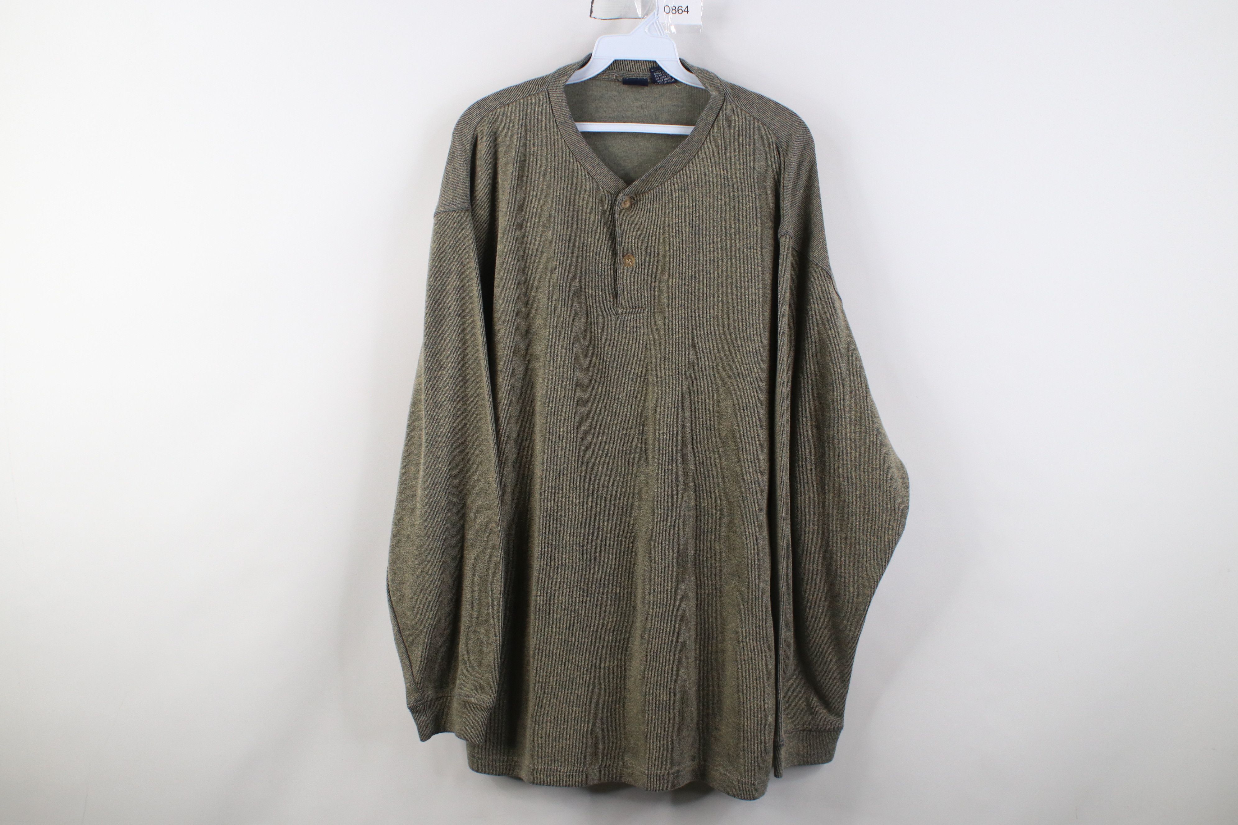 Vintage Vintage 90s Streetwear Ribbed Long Sleeve Henley T-Shirt Size US XXL / EU 58 / 5 - 1 Thumbnail