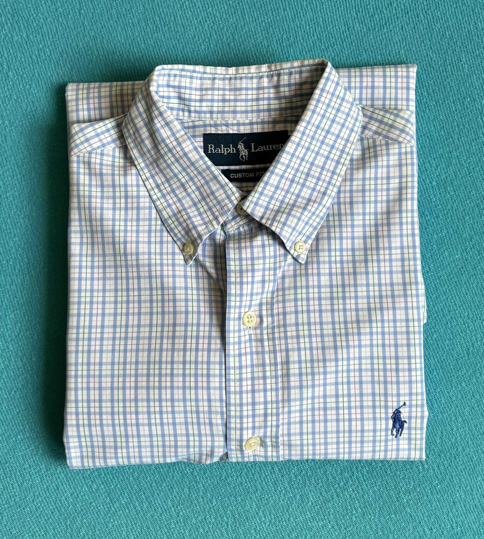 Ralph Lauren × Vintage Ralph Lauren vintage 80s blue shirt, blue pony size. 15/34 Size US L / EU 52-54 / 3 - 14 Thumbnail