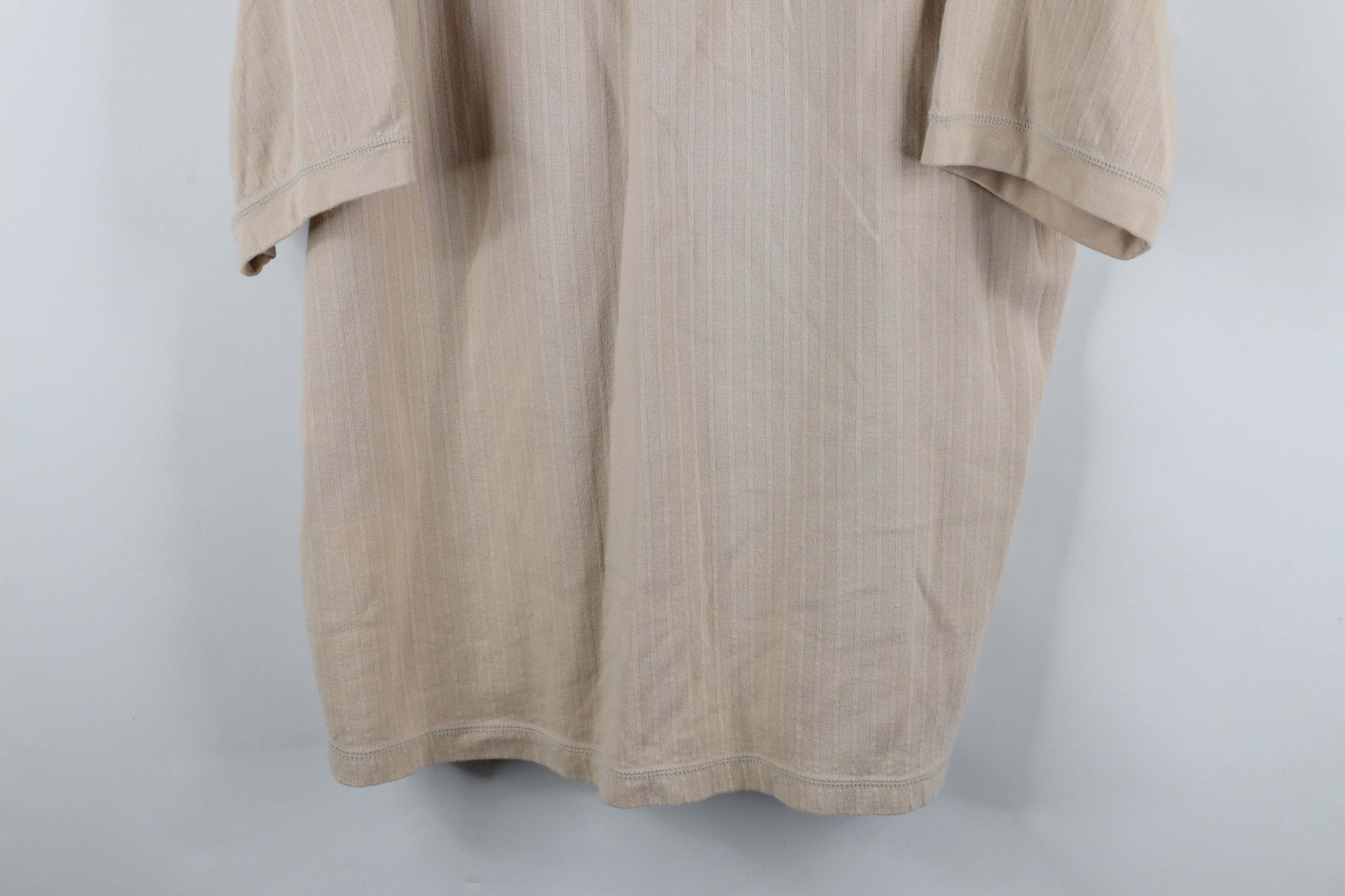 Vintage Vintage 90s Streetwear Striped Knit Henley T-Shirt Beige Size US XL / EU 56 / 4 - 3 Thumbnail