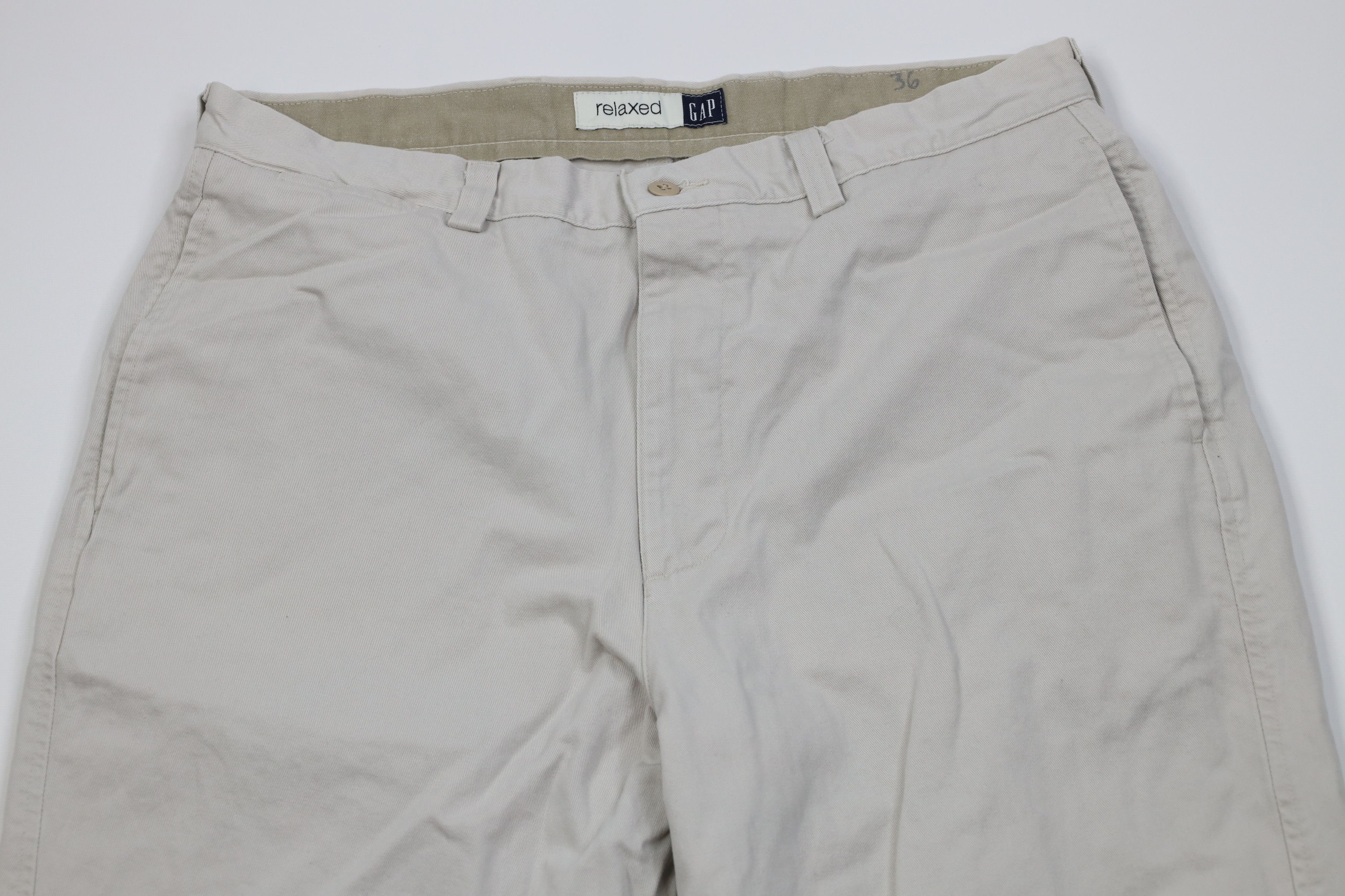Gap Vintage Y2K 2002 Gap Relaxed Fit Wide Leg Chino Pants Stone Size US 36 / EU 52 - 2 Thumbnail