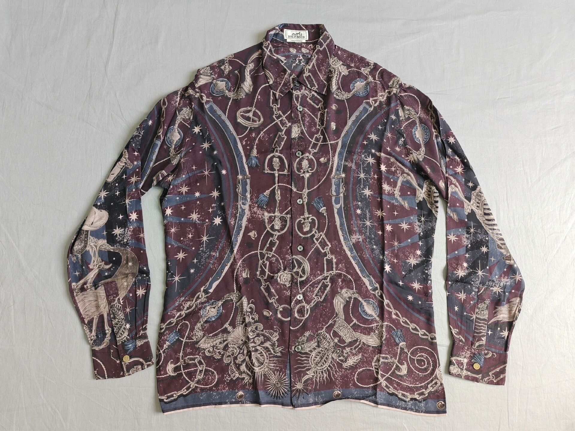 Hermes Hermes Men's Silk Button-Up Shirt Size US XL / EU 56 / 4 - 1 Thumbnail