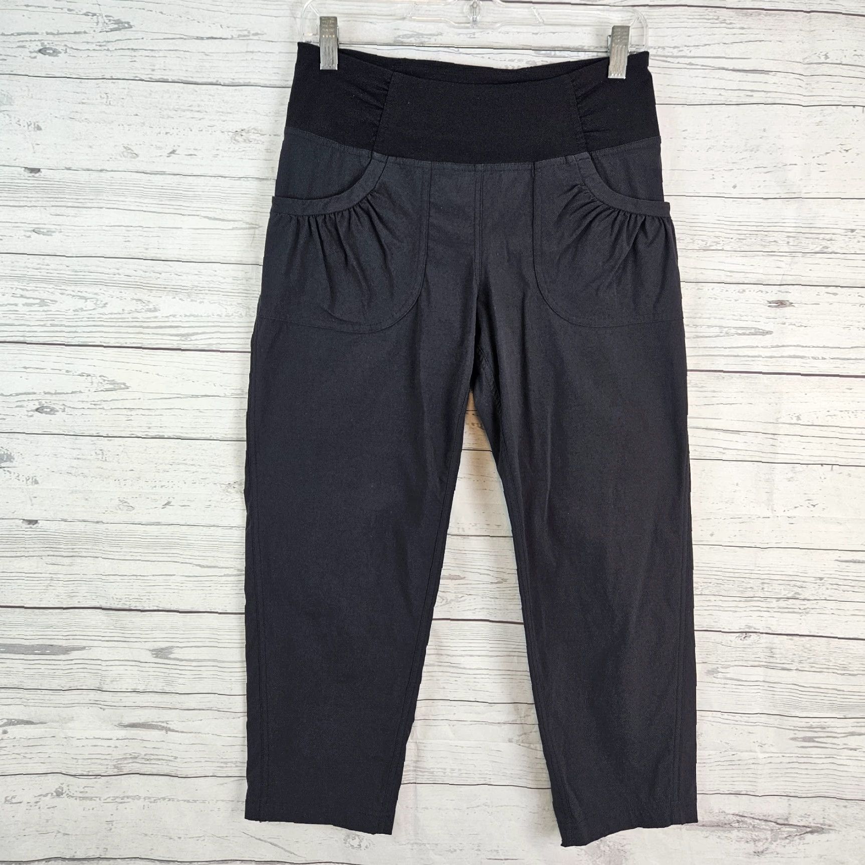 Prana Prana Women's Cropped Pants Small Black Solid Mid Rise Size 28" / US 6 / IT 42 - 2 Thumbnail