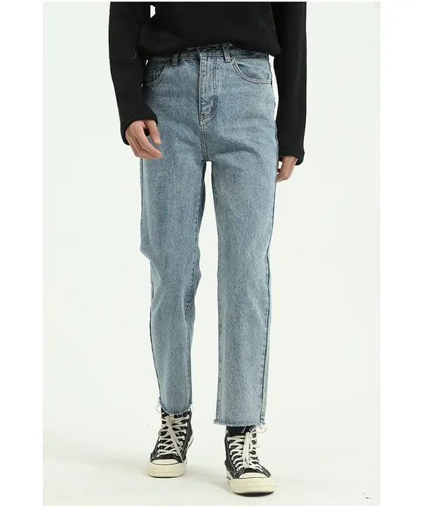 VIBE Light Blue Retro Loose Straight Cropped Jeans Size US 32 / EU 48 - 2 Thumbnail