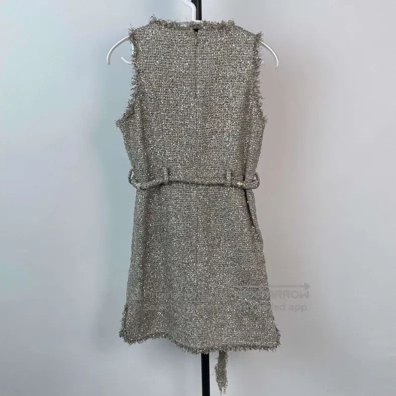 Chanel Chanel Greek series woven tweed silver silk spike dress Size XS / US 0-2 / IT 36-38 - 2 Thumbnail