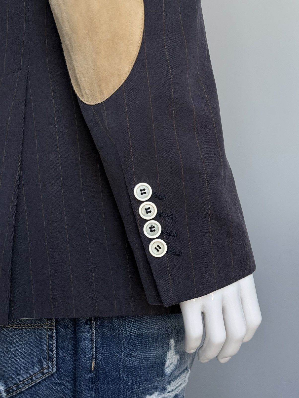 Brunello Cucinelli Brunello Cucinelli Pinstripe Cotton Cashmere Blazer Size 44R - 7 Thumbnail
