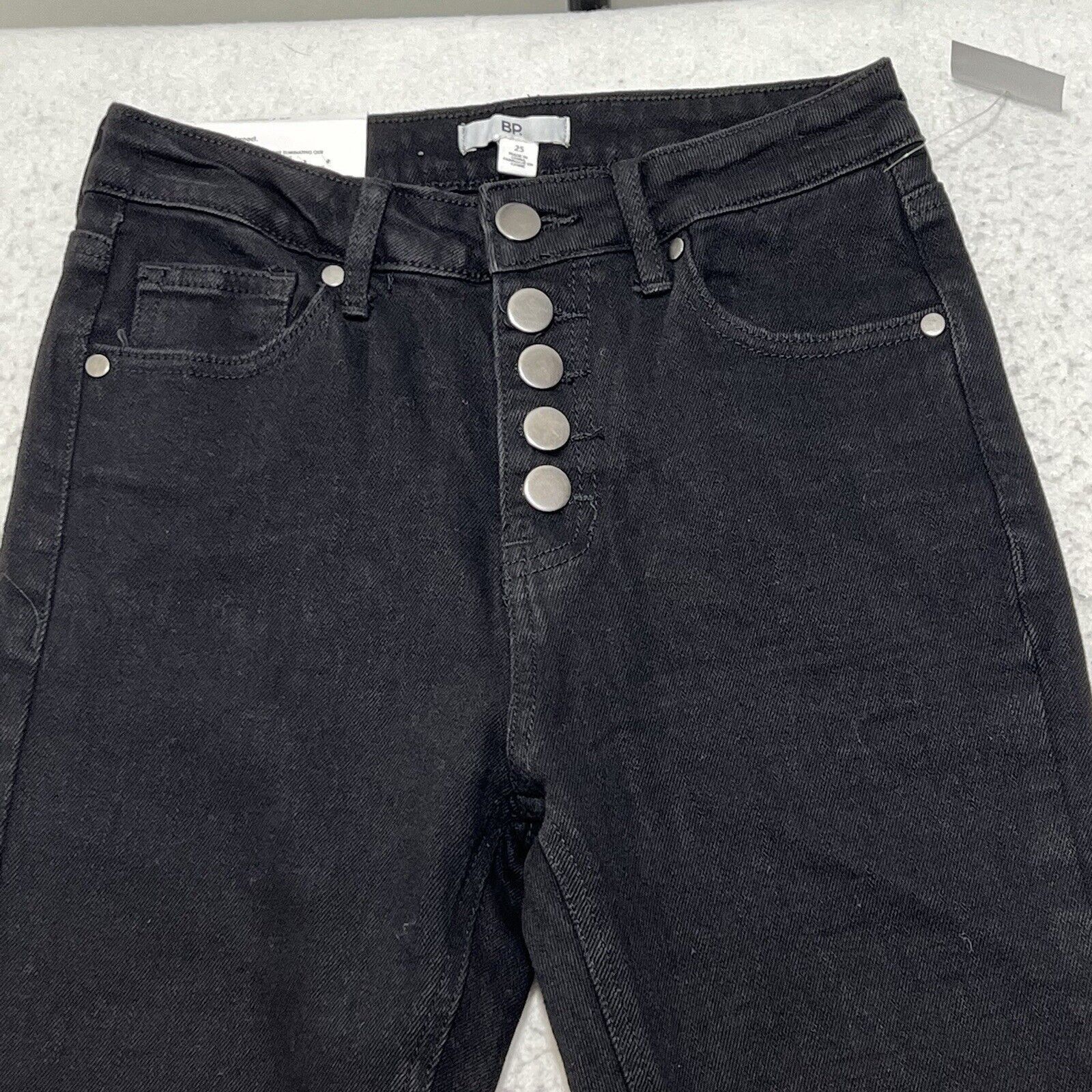 Nordstrom BP Women’s 25 High Rise Skinny Jeans 5 Metal Buttons Size 25" / US 0 / IT 36 - 2 Thumbnail