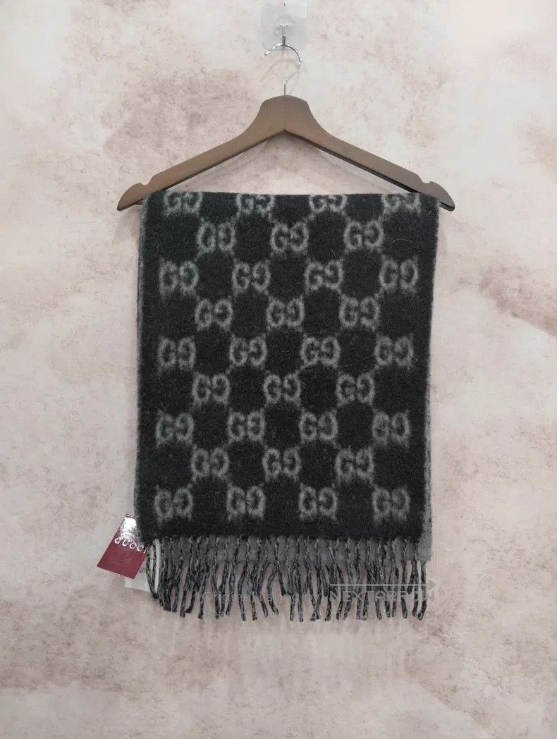 Gucci Gucci Double G jacquard knitted tassel double-sided wool s Size ONE SIZE - 1 Thumbnail