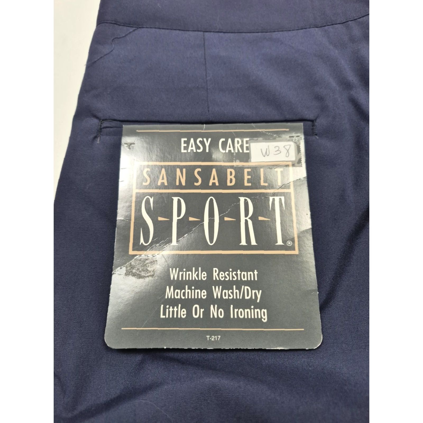 Vintage VTG Sansabelt Sport Dress Pants Mens 38x36 Blue Flat Front Straight Unhemmed NWT Size US 38 / EU 54 - 3 Thumbnail