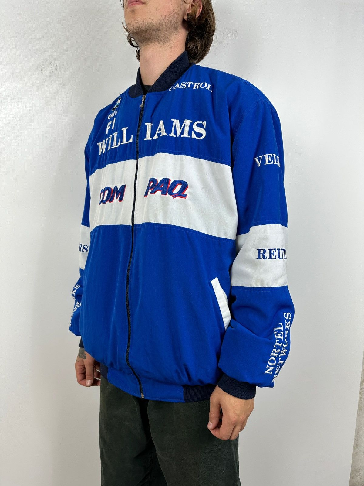 BMW Vintage BMW F1 Williams Ralf Schumacher Racing Bomber Jacket Size US XXL / EU 58 / 5 - 3 Thumbnail