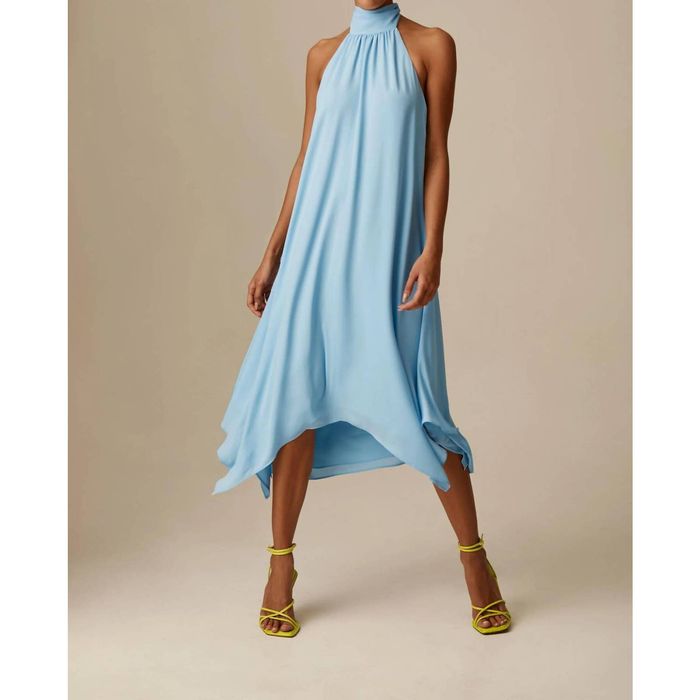 krisa tie back halter dress