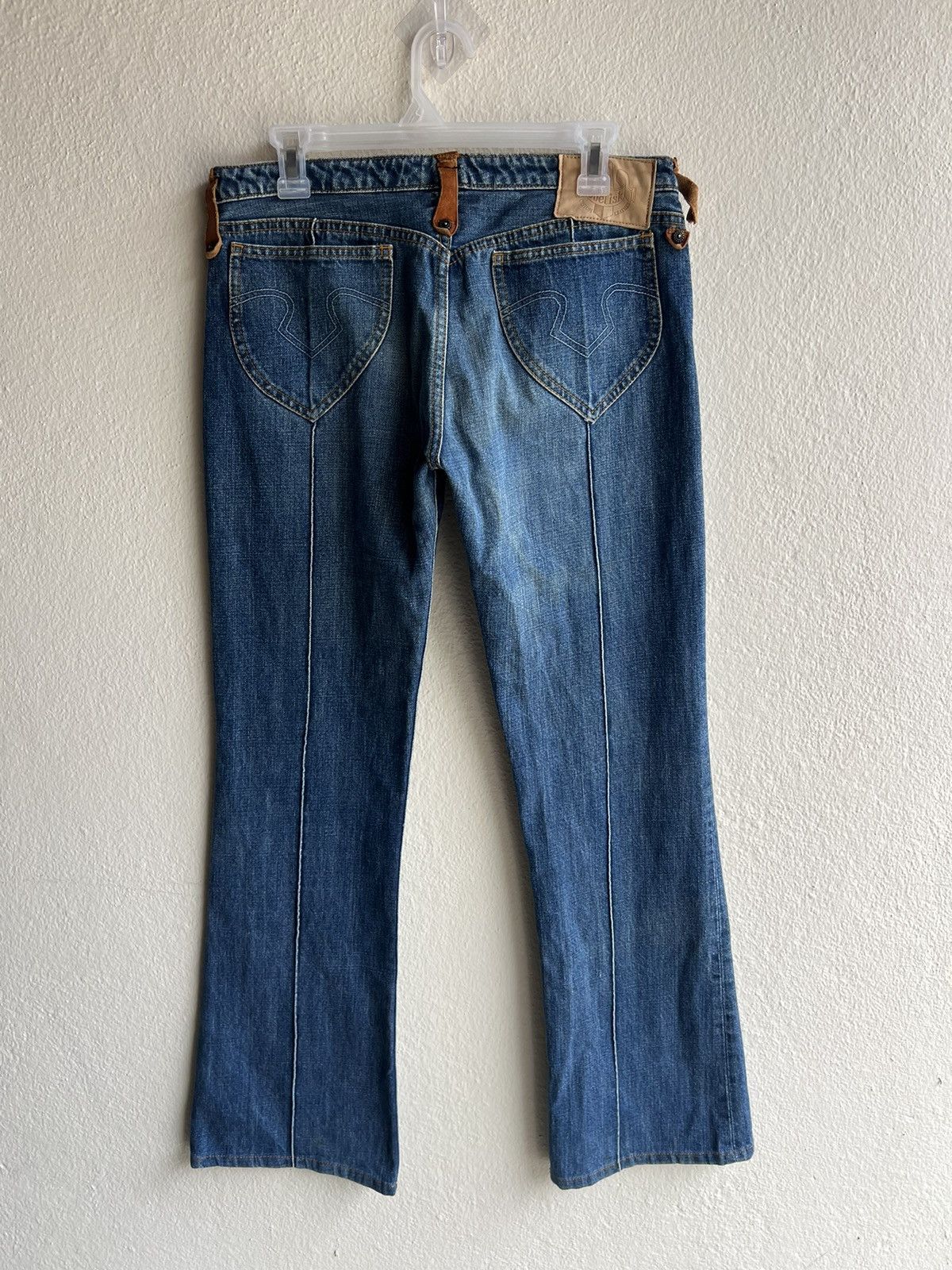 Japanese Brand Obelisk Japan Faded Denim Bootcut Jeans Size 32" / US 10 / IT 46 - 23 Thumbnail