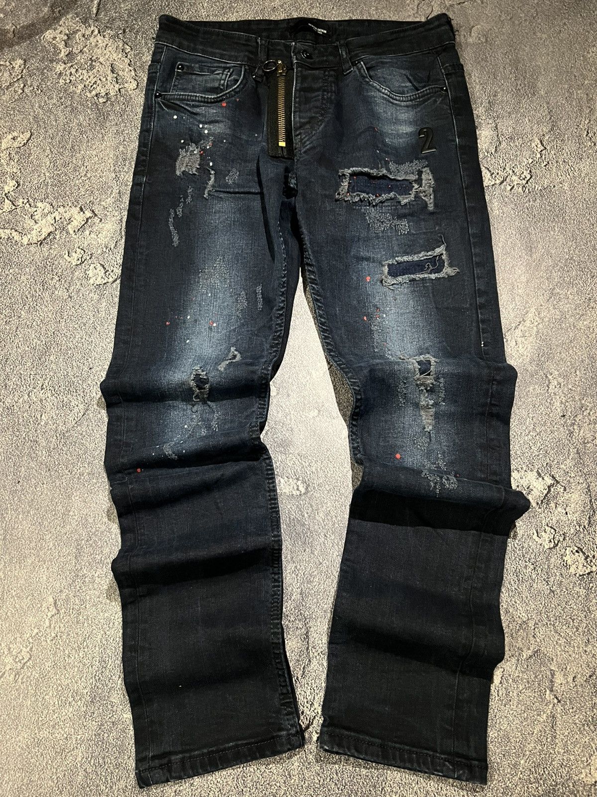 Japanese Brand Underground Dark Avant Garde Jean — Zipper Archive Faded 90 Size US 30 / EU 46 - 1 Thumbnail