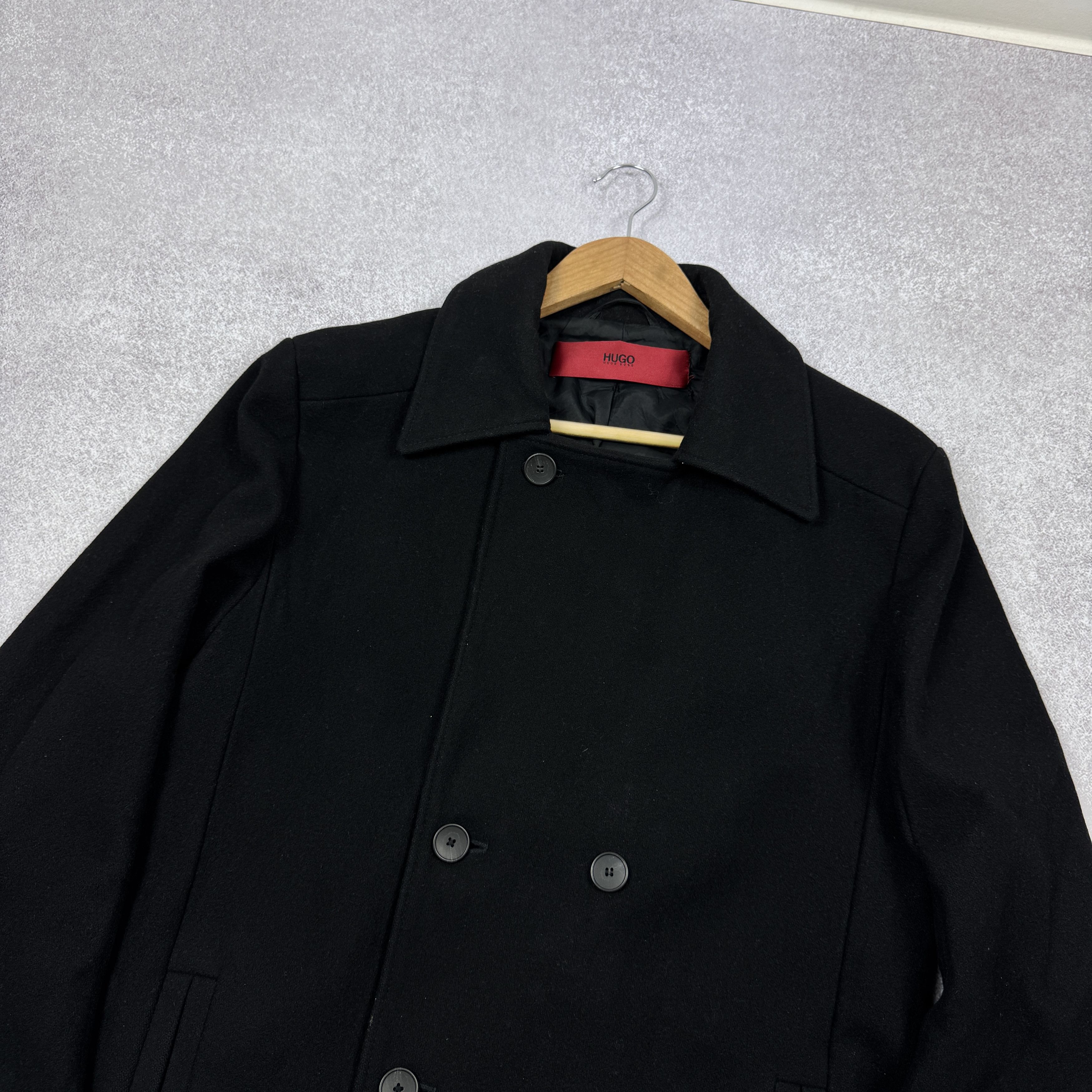 Hugo Boss Men`s HUGO BOSS BUNAR DOUBLE BREASTED WOOL PEA COAT SIZE XL Size US XL / EU 56 / 4 - 5 Thumbnail