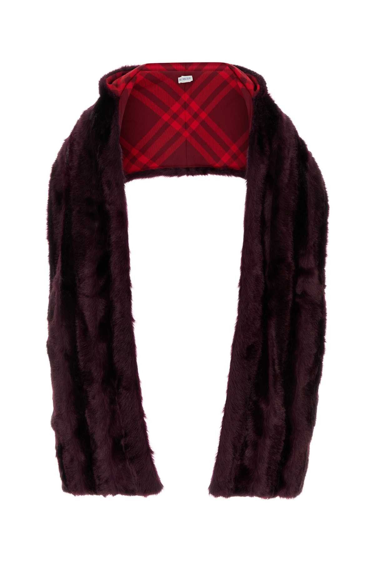 Burberry Purple Eco Fur Scarf Size ONE SIZE - 1 Thumbnail