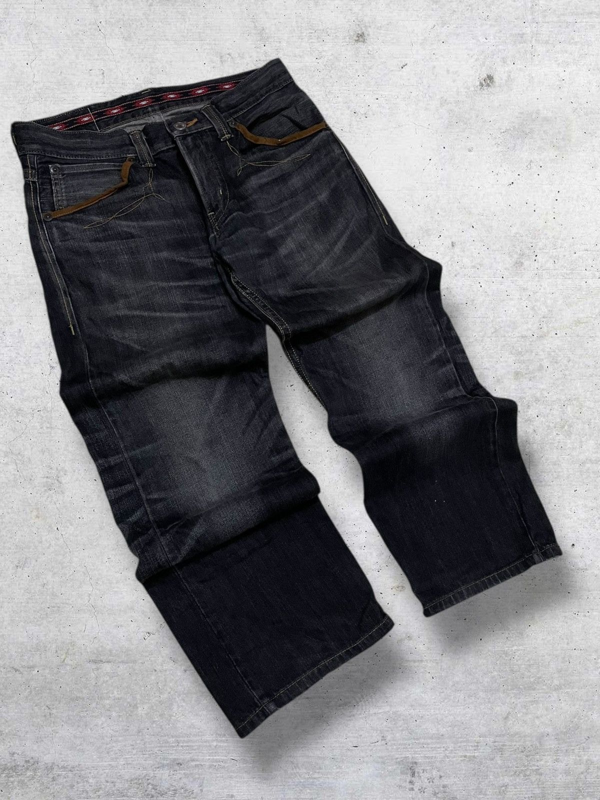 Edwin VINTAGE EDWIN 90S JAPAN DESIGNER WESTERN STYLE RIPPED ASS Size US 32 / EU 48 - 2 Thumbnail