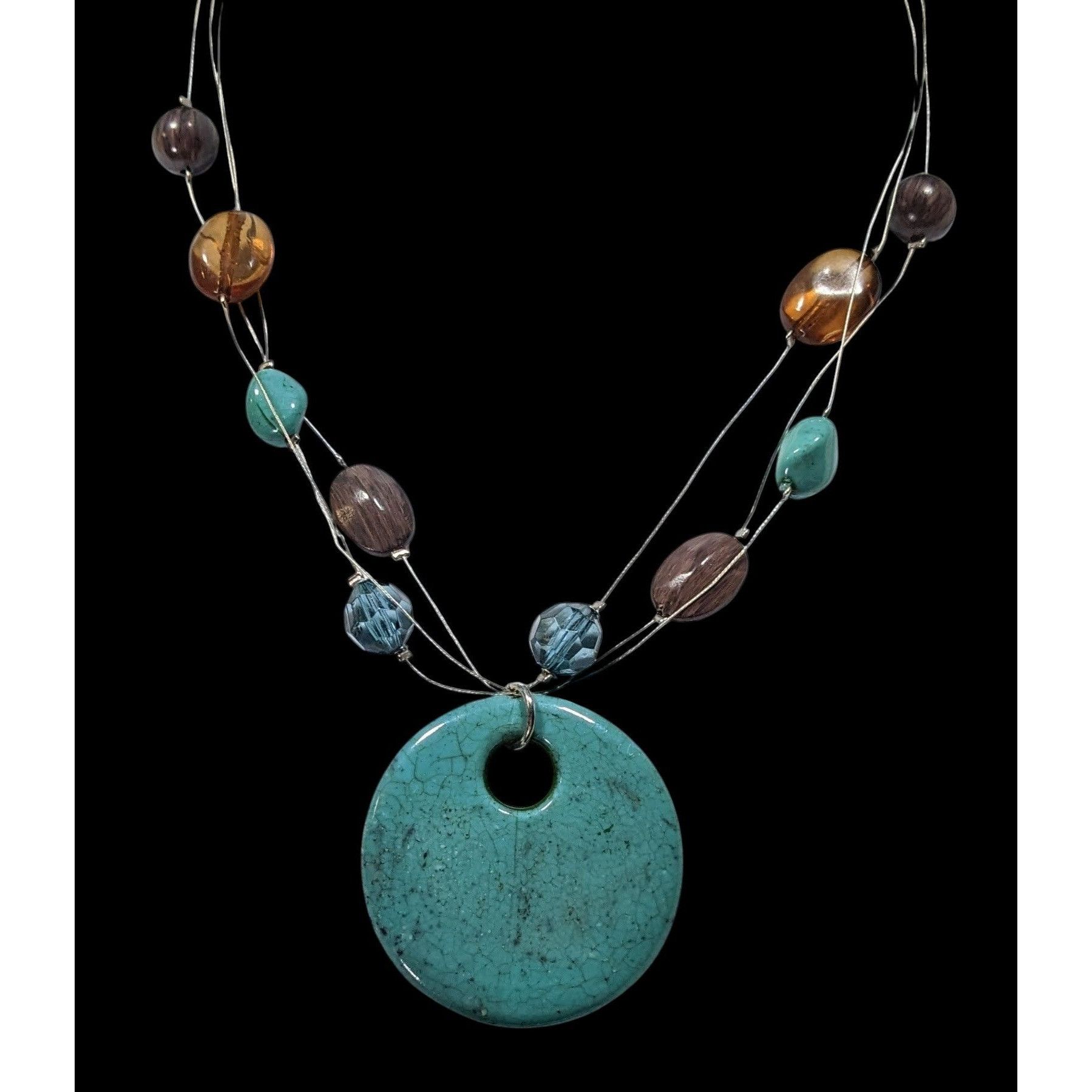 Other Bohemian Blue And Brown Beaded Pendant Necklace Size ONE SIZE - 2 Thumbnail