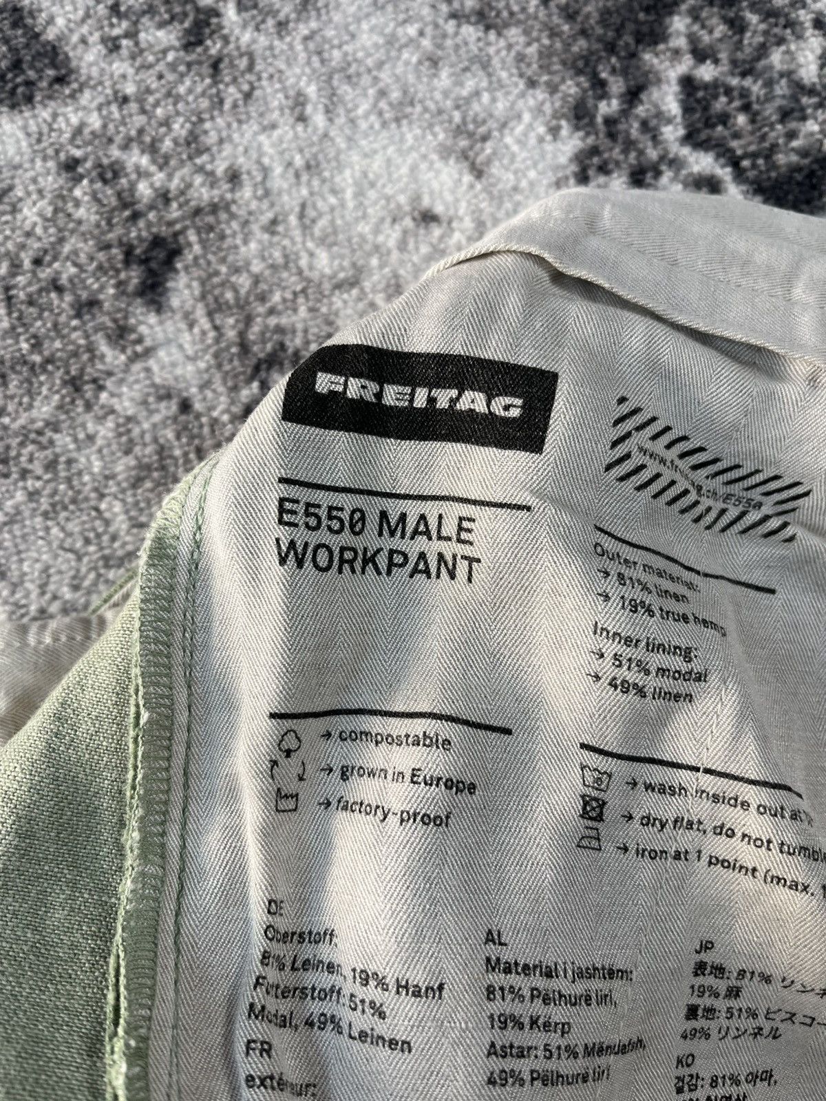 Freitag FREITAG E550 Green Linen Work Pants Size US 32 / EU 48 - 9 Thumbnail