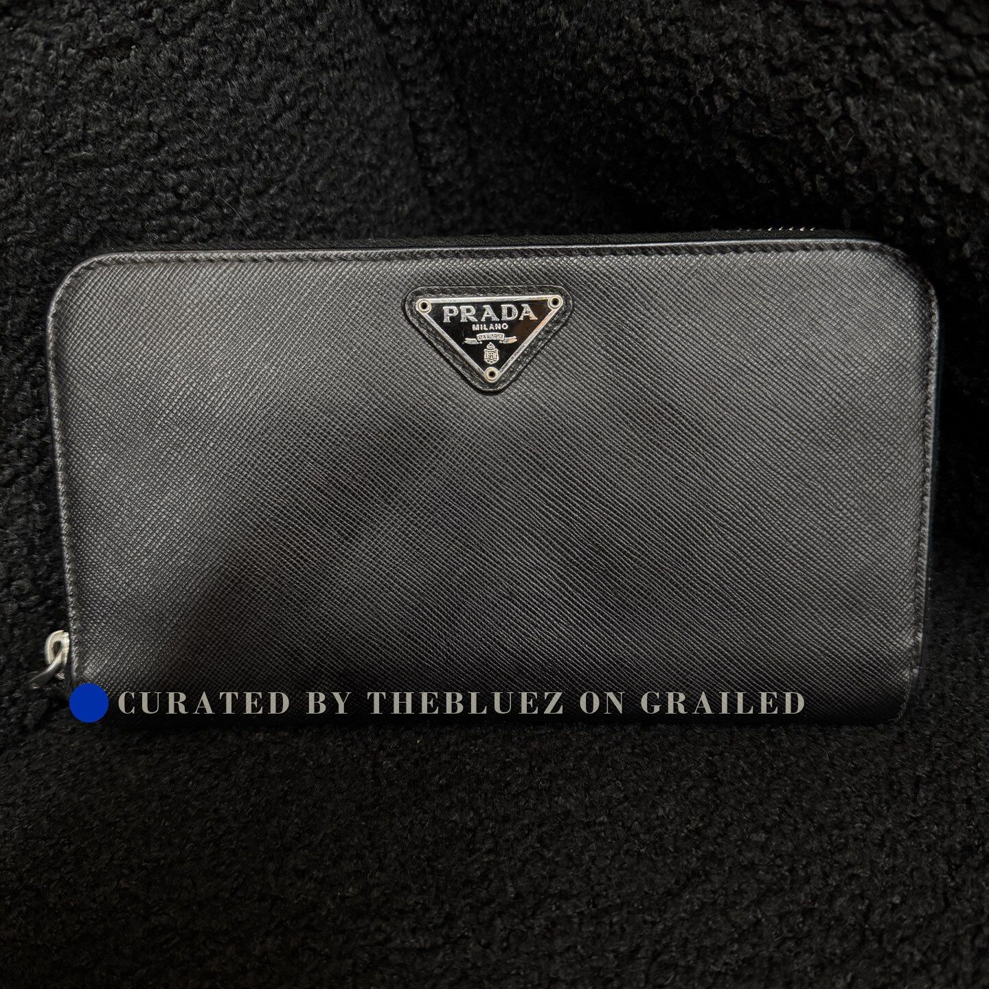 Prada PRADA Long Triangle Steel Logo Black Wallet Size ONE SIZE - 1 Thumbnail