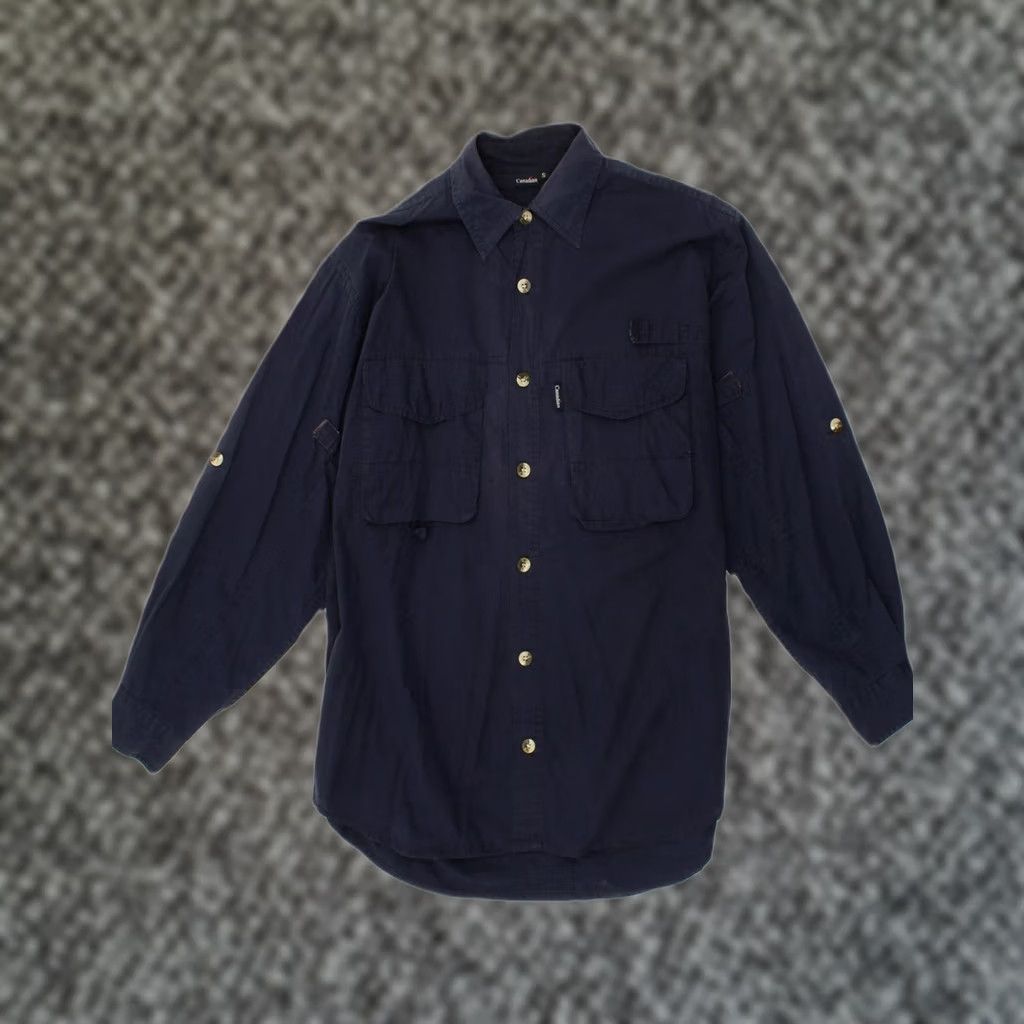 Vintage CANADIAN Mens Shirt Small Navy Blue Cotton IP07 Size US S / EU 44-46 / 1 - 1 Thumbnail