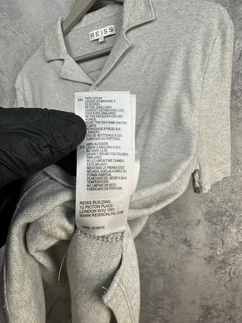 Reiss Reiss Antonio Cotton Resort Shirt Light Gray Short Sleeve Size US L / EU 52-54 / 3 - 10 Thumbnail