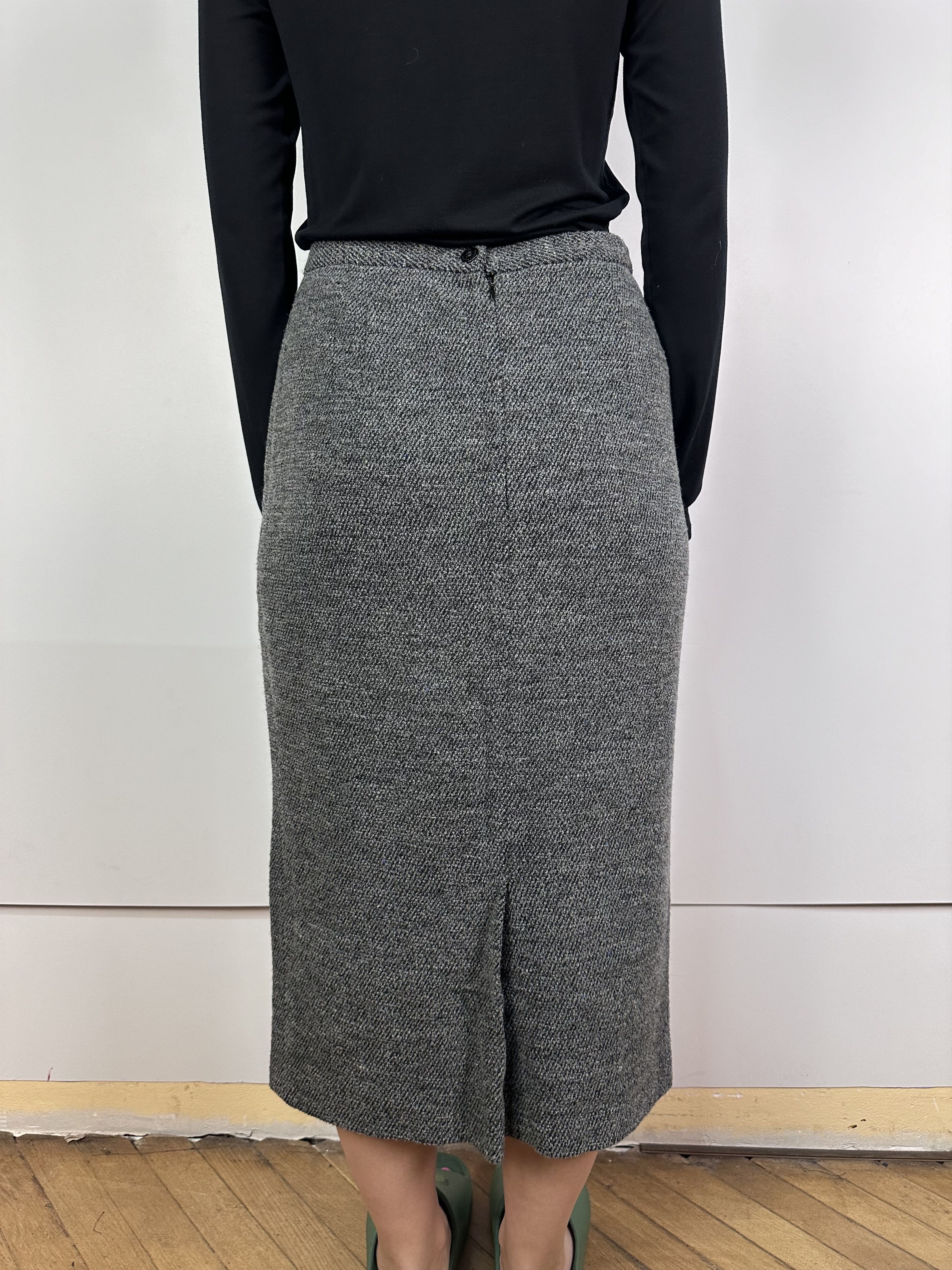 Dolce & Gabbana × Vintage Dolce & Gabbana Women Gray Wool Skirt 44 Size 30" / US 8 / IT 44 - 3 Thumbnail