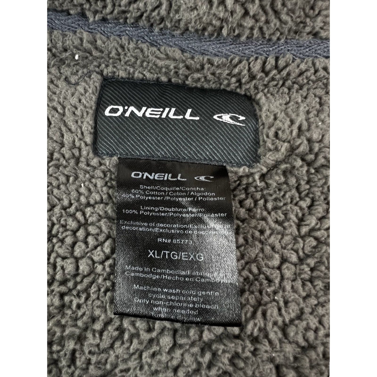 O'Neill O'Neill Mens Jacket Army Military Full Zip Hooded Fleece Lined Blue XL All Seasons Zip Pockets Size US XL / EU 56 / 4 - 6 Thumbnail