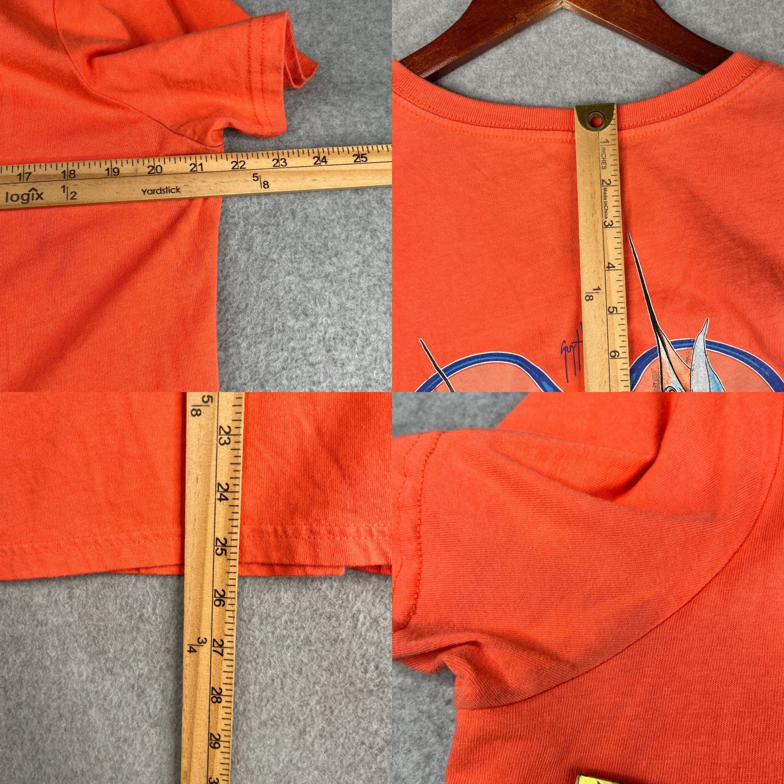 Guy Harvey Guy Harvey T Shirt Womens XL Orange Heart Fish Graphic Print Casual Ladies Size XL / US 12-14 / IT 48-50 - 8 Thumbnail