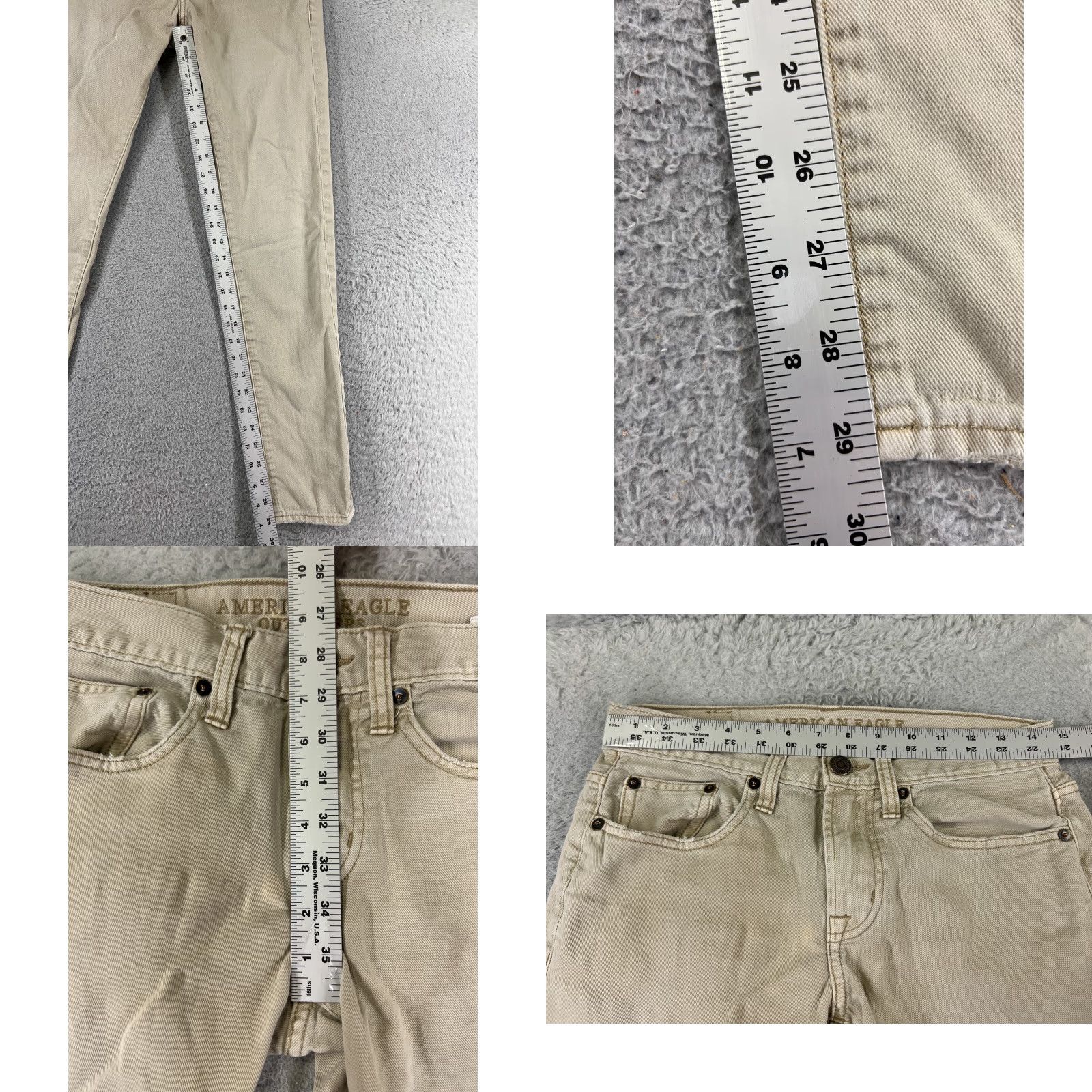 American Eagle Outfitters American Eagle Womens Skinny Jeans 28 Beige Denim Mid Rise Stretch Zipper 90s Casual Size 28" / US 6 / IT 42 - 8 Thumbnail
