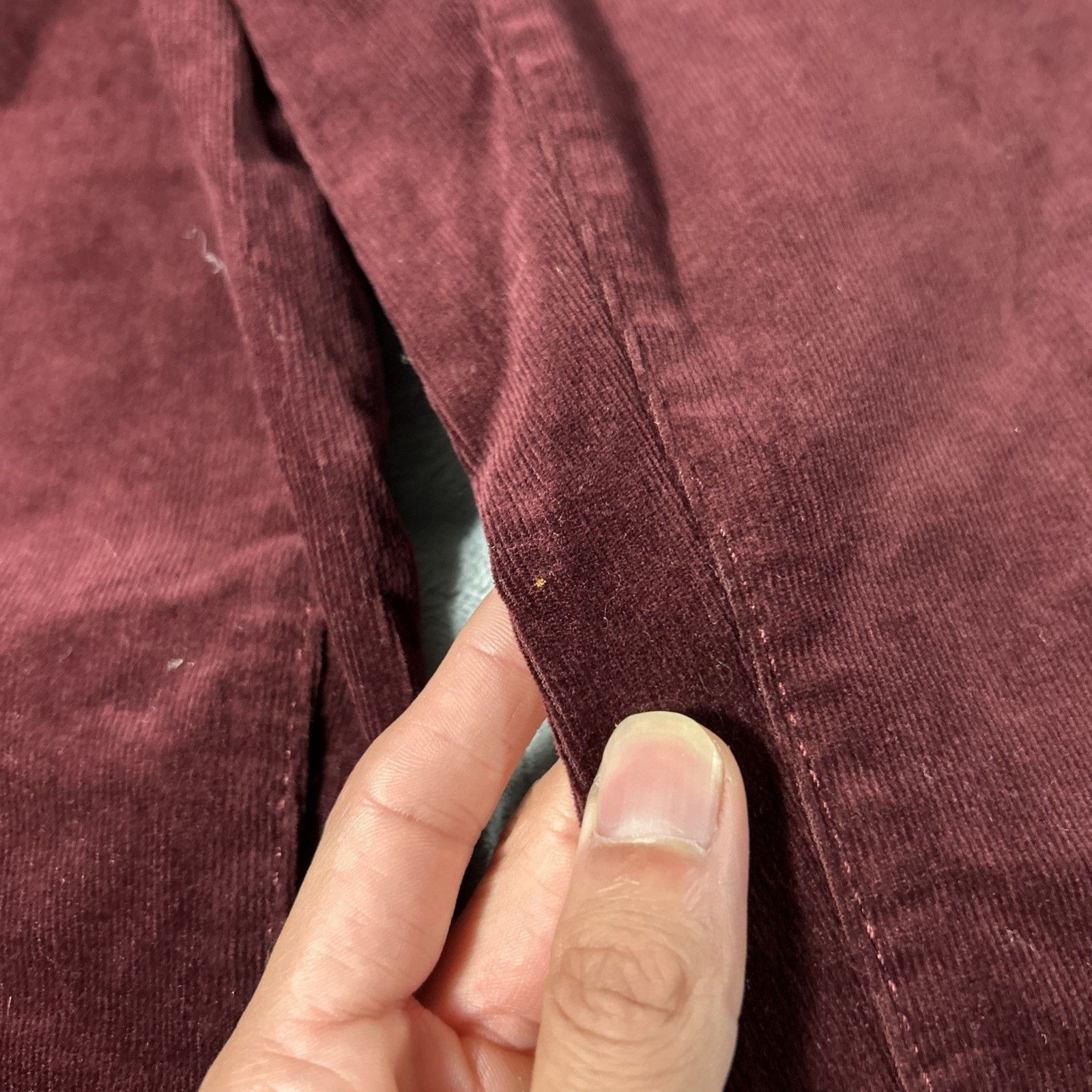 Croft & Barrow Velveteen Corduroy Straight Pants Women 10 32x30 Velour Soft Size 32" / US 10 / IT 46 - 6 Thumbnail