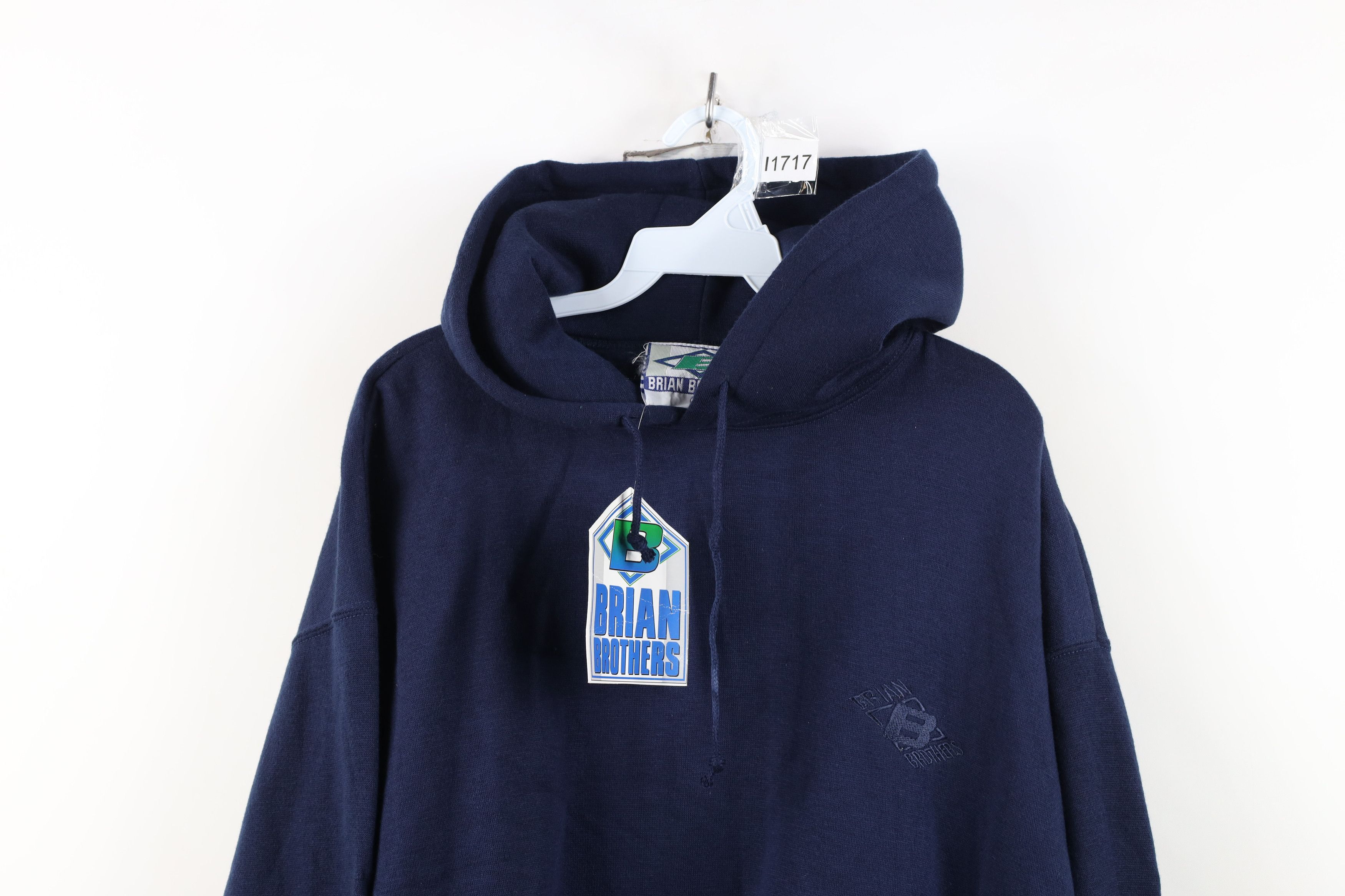 Vintage Deadstock Vintage 90s Streetwear Fit Hoodie Sweatshirt Blue Size US L / EU 52-54 / 3 - 2 Thumbnail