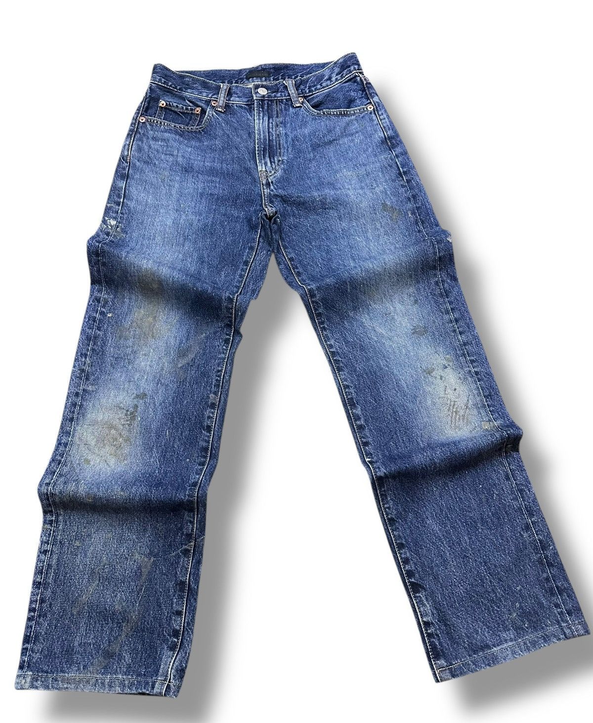 Japanese Brand Uniqlo Painted Striked Jeans With Baggy Wideleg Style Size US 30 / EU 46 - 1 Thumbnail