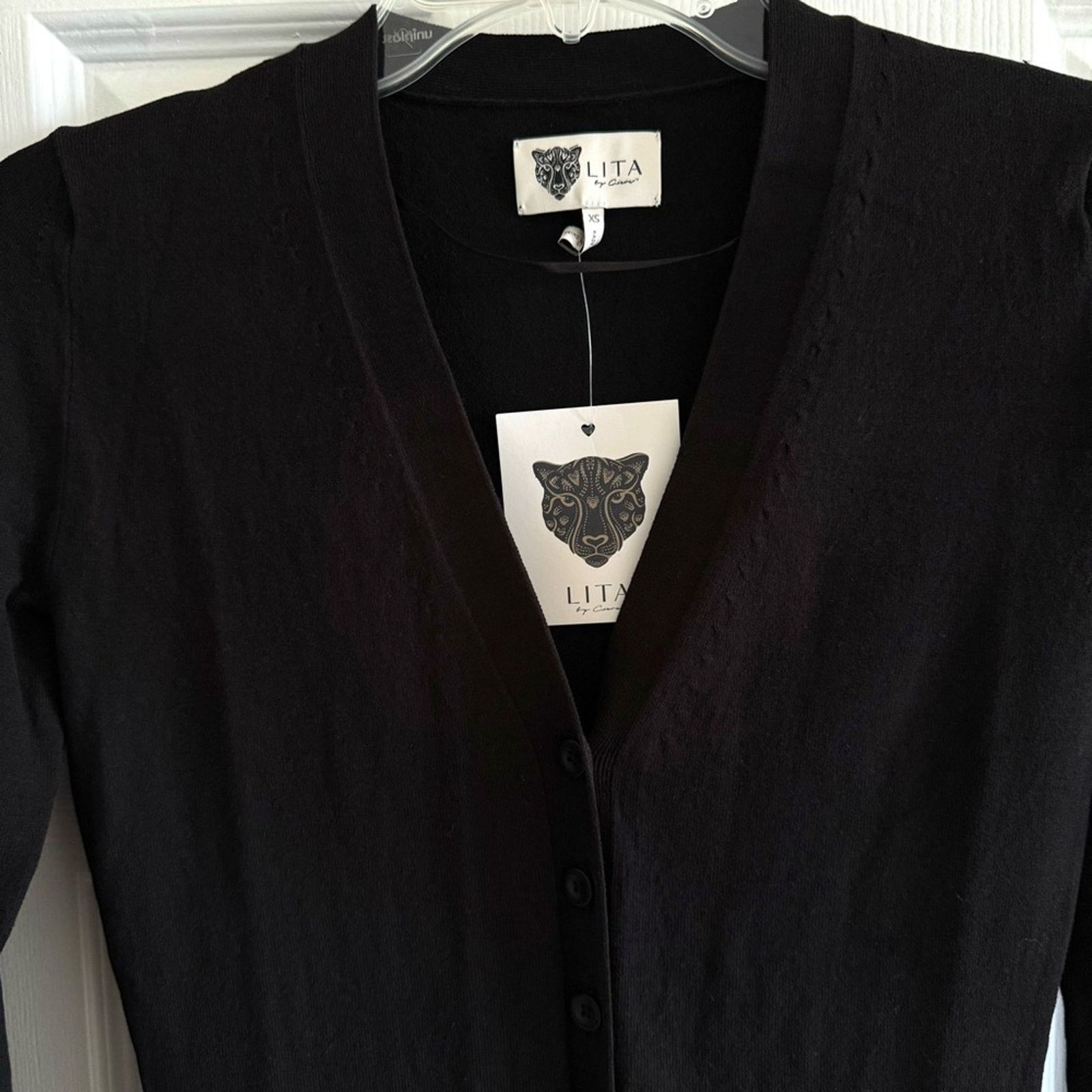 Other NWT! LITA By Ciara Black Long Cardigan, Size XS, MSRP.$298 Size XS / US 0-2 / IT 36-38 - 5 Thumbnail