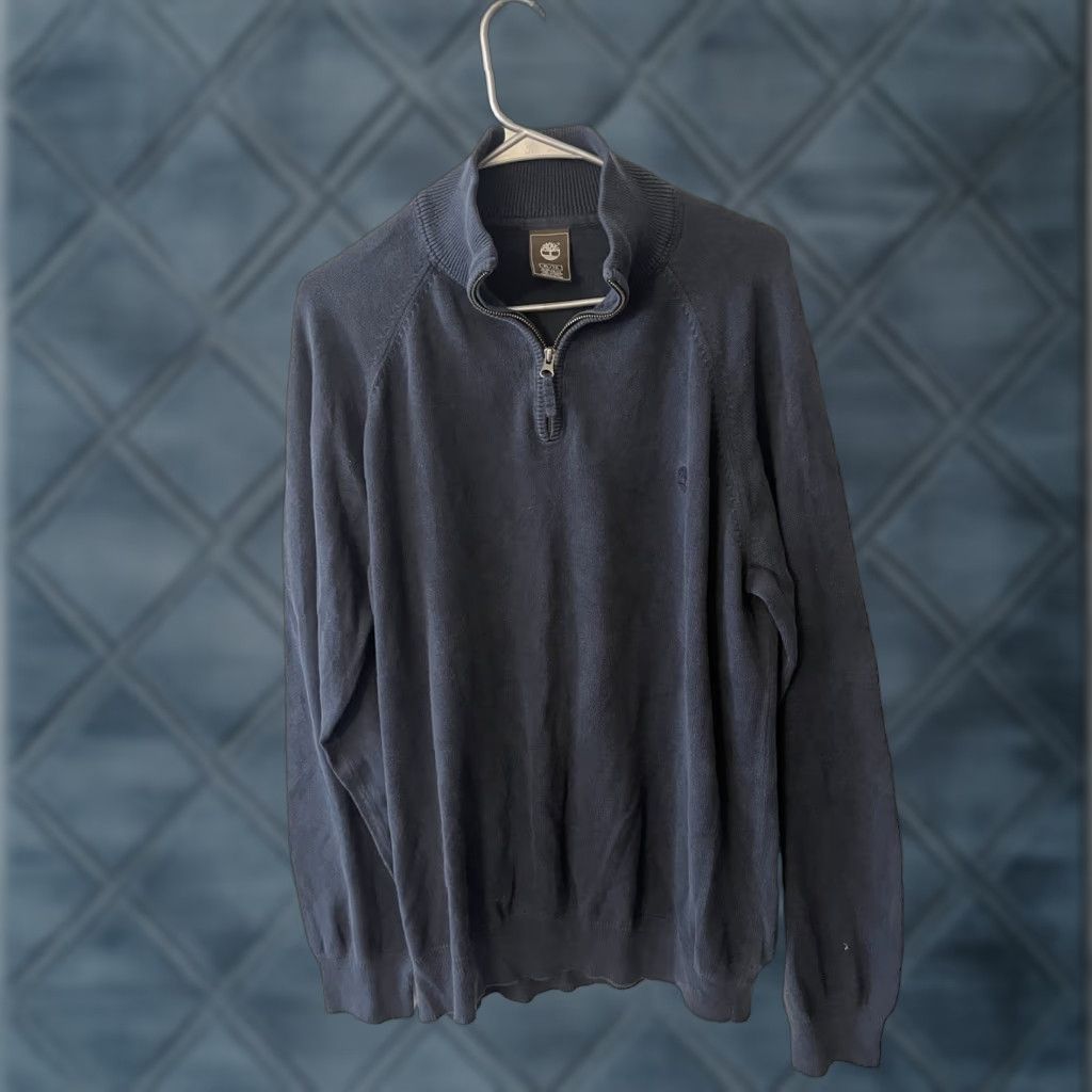 Timberland Timberland Mens Sweater Casual Long Sleeve Mock Neck 1/4 Zip Pullover Blue XL Size US XL / EU 56 / 4 - 1 Thumbnail
