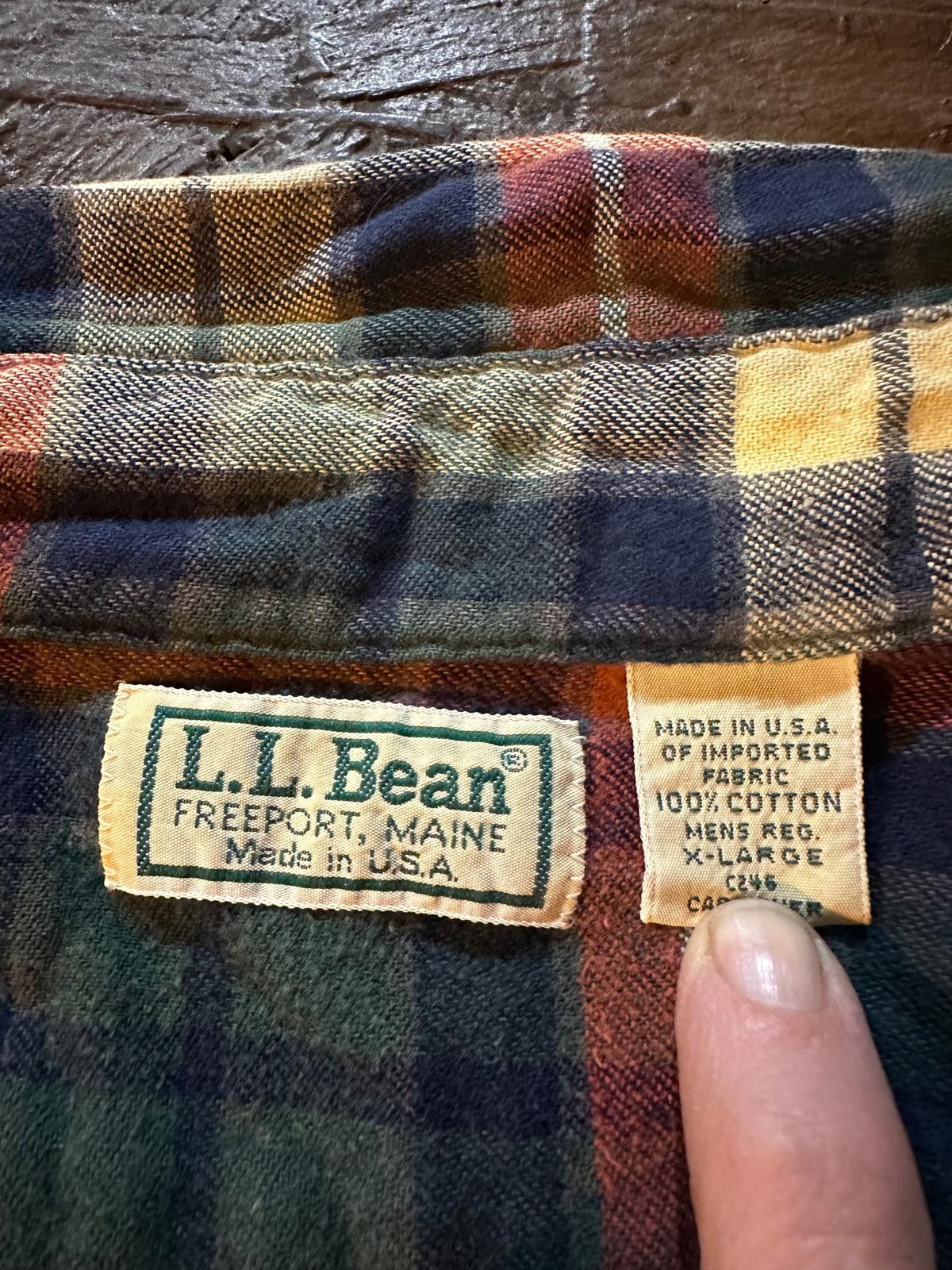 L.L. Bean Vintage L.L. Bean USA Cotton Flannel Shirt XL Tartan Plaid Size US XL / EU 56 / 4 - 3 Thumbnail