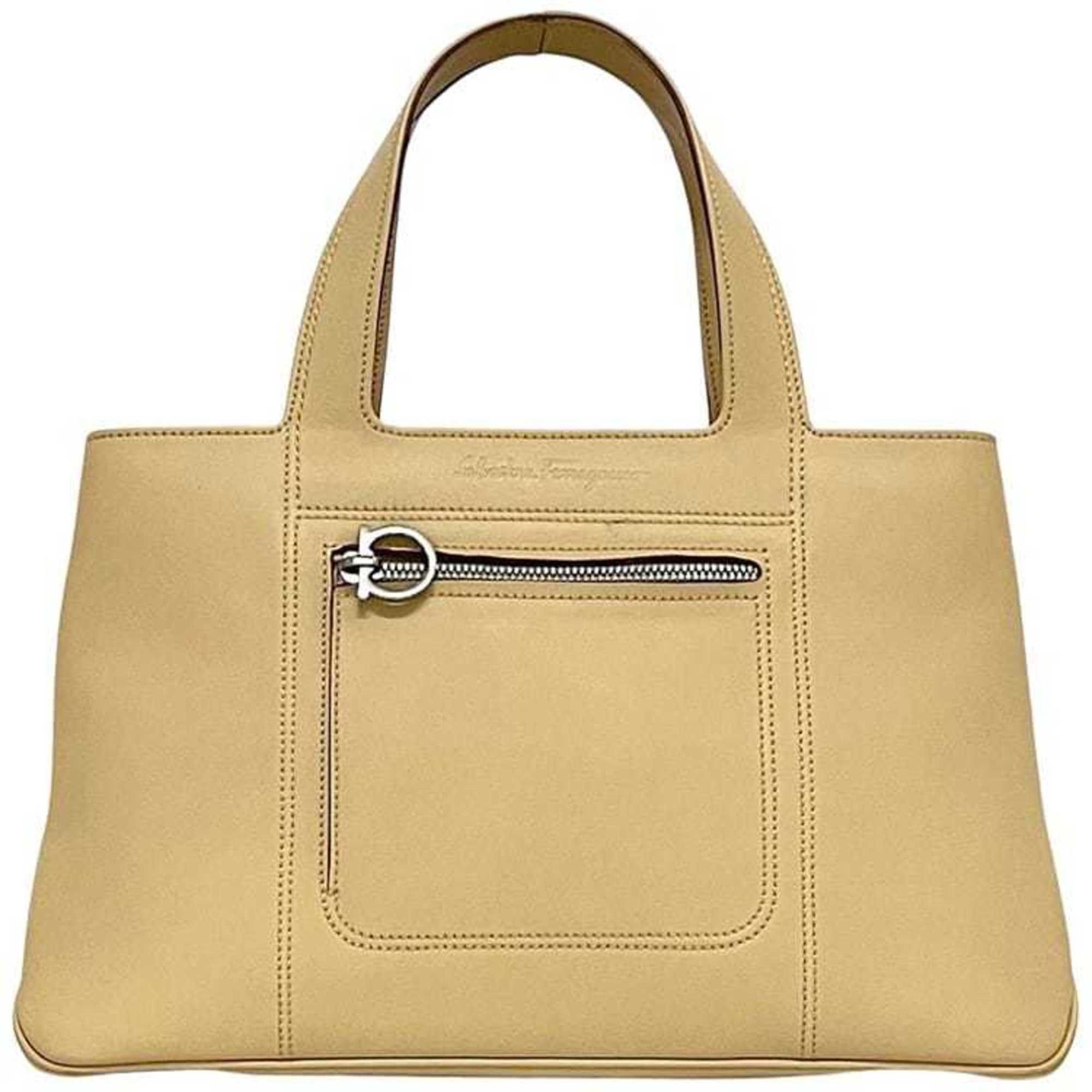 Salvatore Ferragamo Salvatore Ferragamo handbag ec-24374 beige Gancini DY-21 leather 4301 tote bag for women Size ONE SIZE - 1 Thumbnail