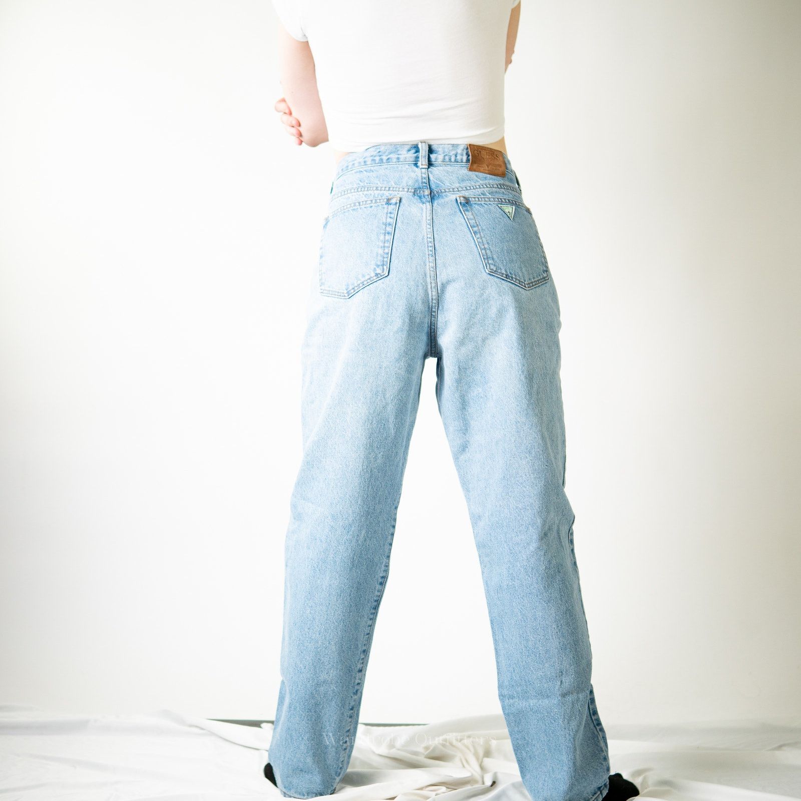 Guess Vintage 90s Guess Jeans High Rise Faded Distressed Jeans Size 37" - 9 Thumbnail