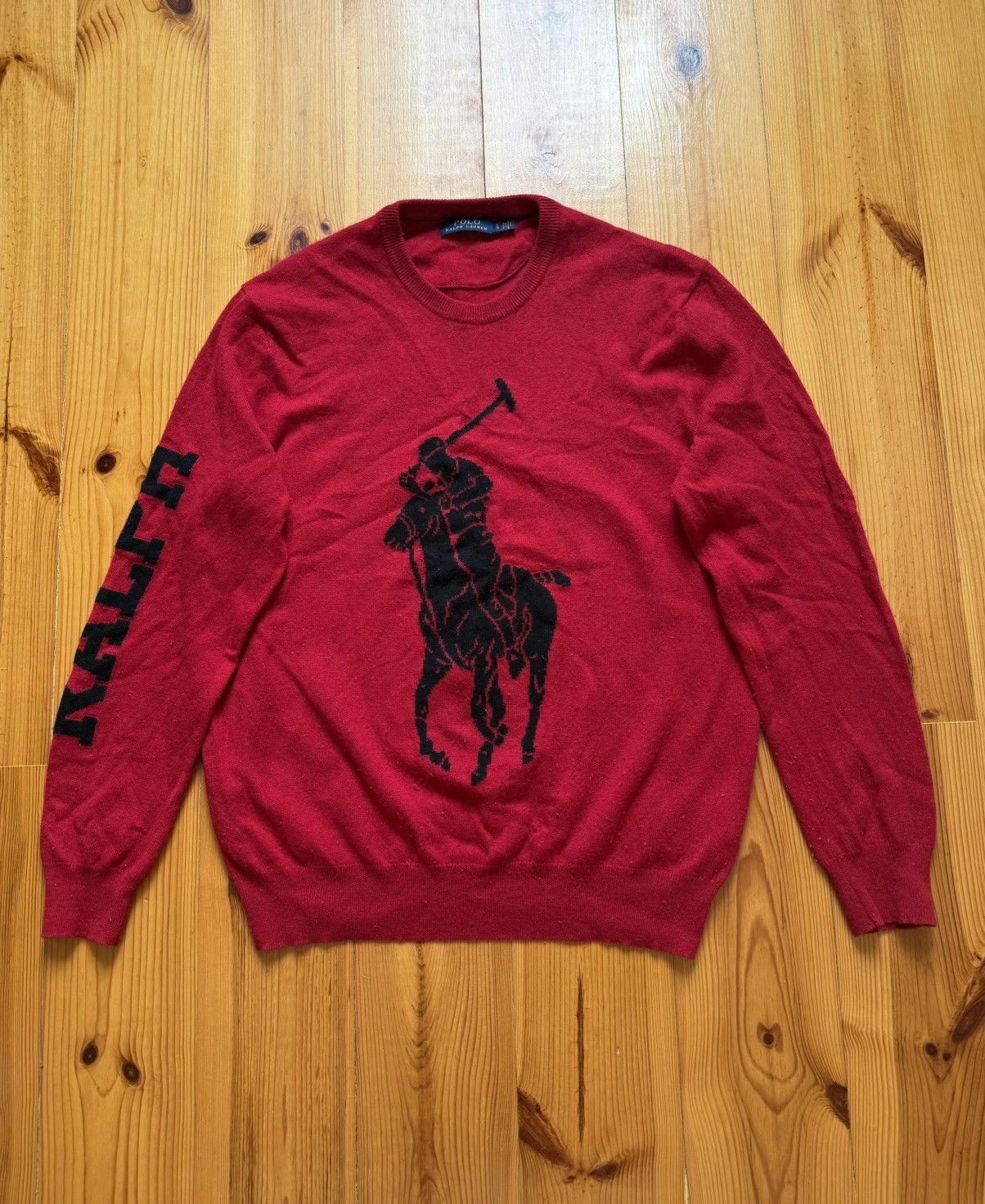 Polo Ralph Lauren × RRL Ralph Lauren × Ralph Lauren Polo Ralph Lauren Big Logo Wool Knit Sweater Size US L / EU 52-54 / 3 - 1 Thumbnail