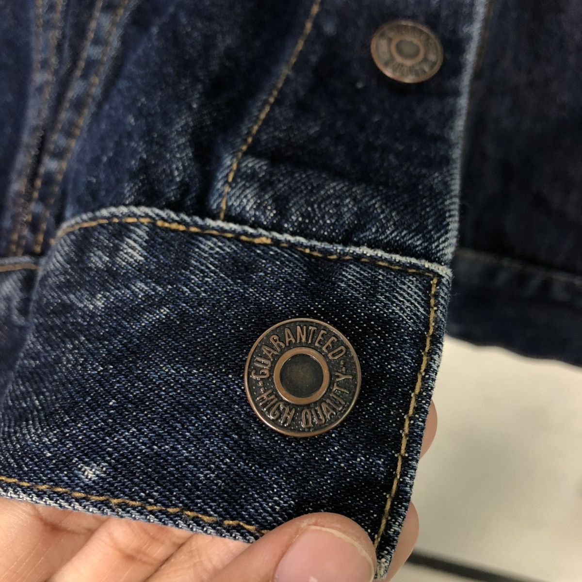 Hysteric Glamour 🔥VINTAGE TRUCKER DENIM JACKET HOLYDEAL CAFE RACER STYLE Size US L / EU 52-54 / 3 - 18 Thumbnail