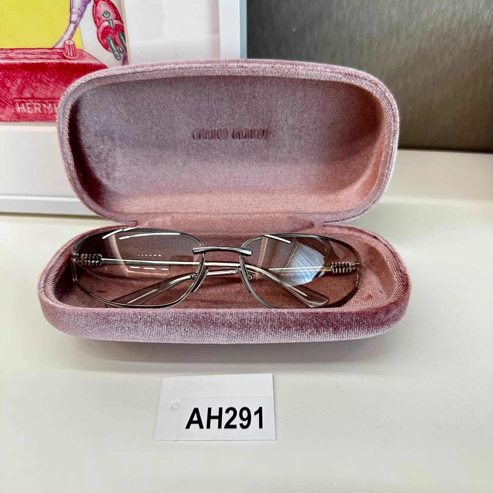 Miu Miu MIU MIU Silver Curved Glasses AH291 Size ONE SIZE - 7 Thumbnail